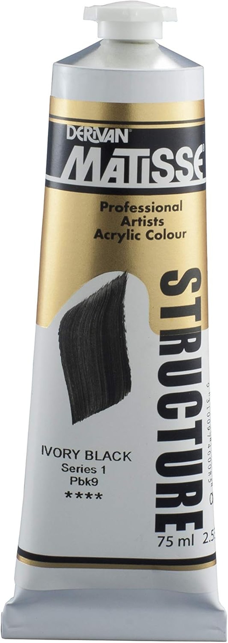 Derivan Matisse Structure Acrylics Paint 75 Ml, Ivory Black image number 4