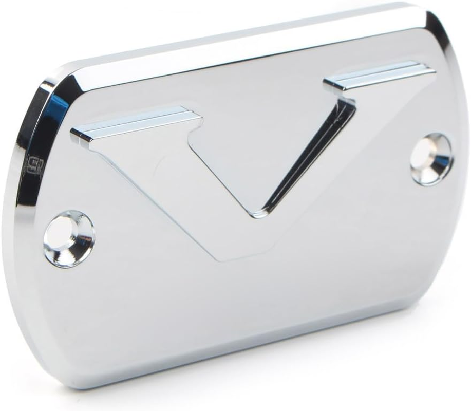 GZYF Motorcycle Front Brake Fluid Reservoir Cover Compatible with Yamaha V-Star XVS650 1998-2016, XVS950 2009-2017, XVS1100 1999-2009, XVS1300 2007-2009, Chrome image number 2