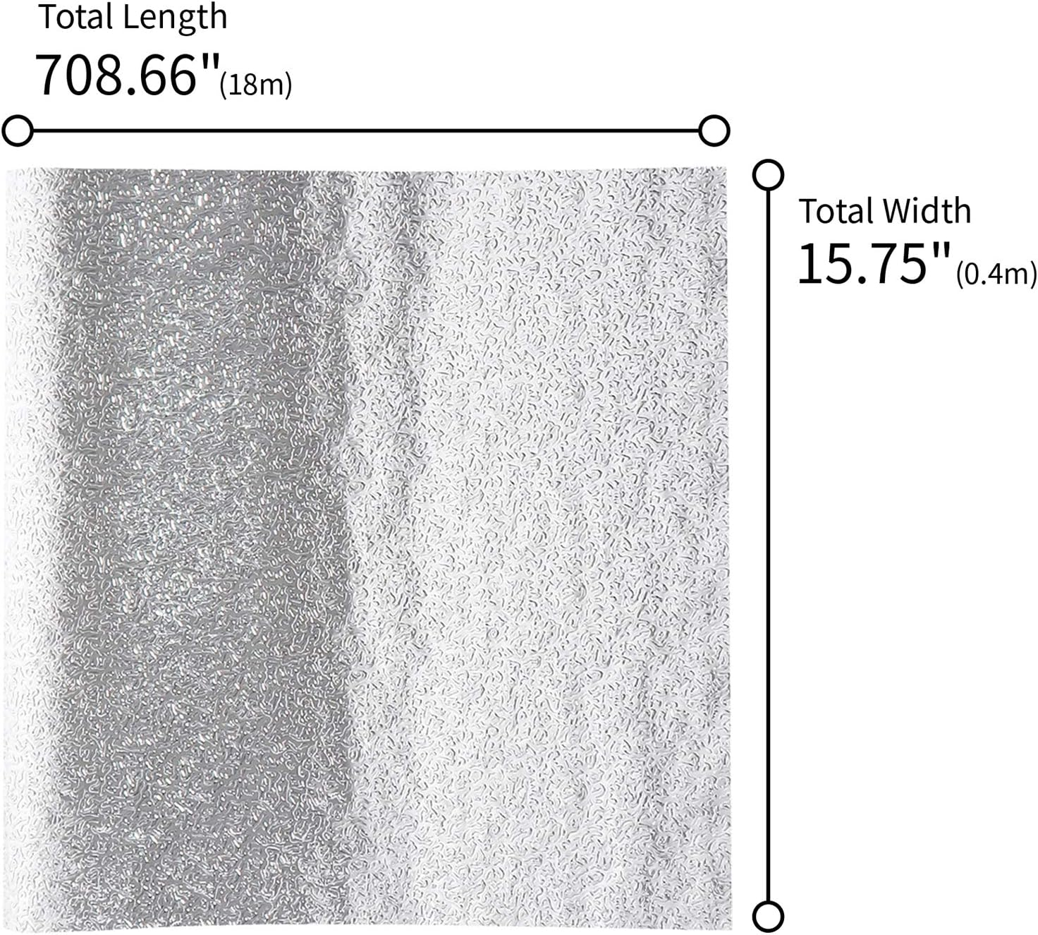 VEELIKE 15.7''X708'' Kitchen Oil-Proof Waterproof Backsplash Wall Stickers Roll Aluminum Foil Self Adhesive Peel and Stick Contact Paper Heat Resistant for Countertops Drawer Liner Shelf Liner image number 3