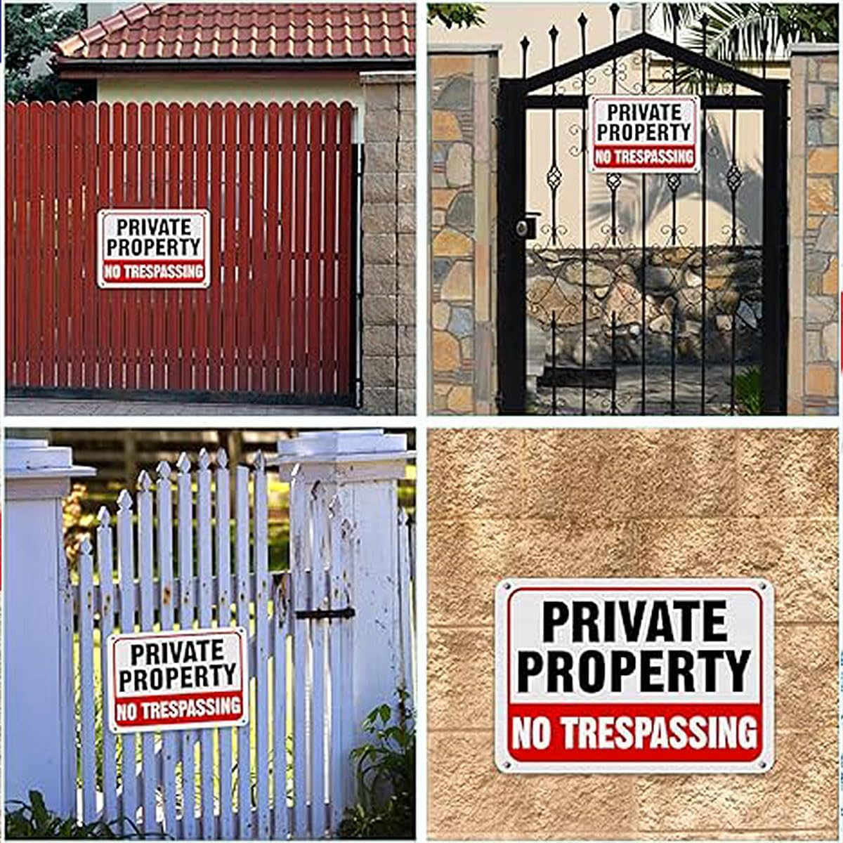 AIMALL 4PCS Metal Warning Camera Signs Reflective Outdoor Security Signs 9.8 X 13.8 Inch UV Protected Weatherproof Durable Aluminum Safety Signs for Home and Business Use image number 1