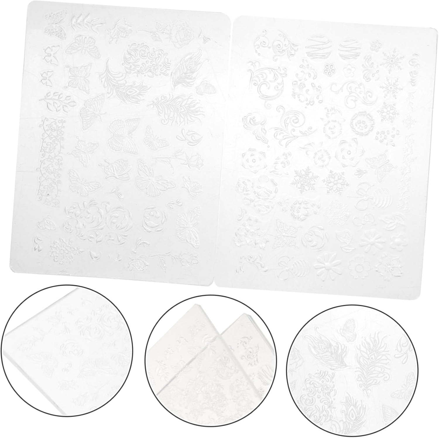 2Pcs Silicone Printing Template Nail Decor Templates for Spa Stamping Plates for Nail Art image number 6