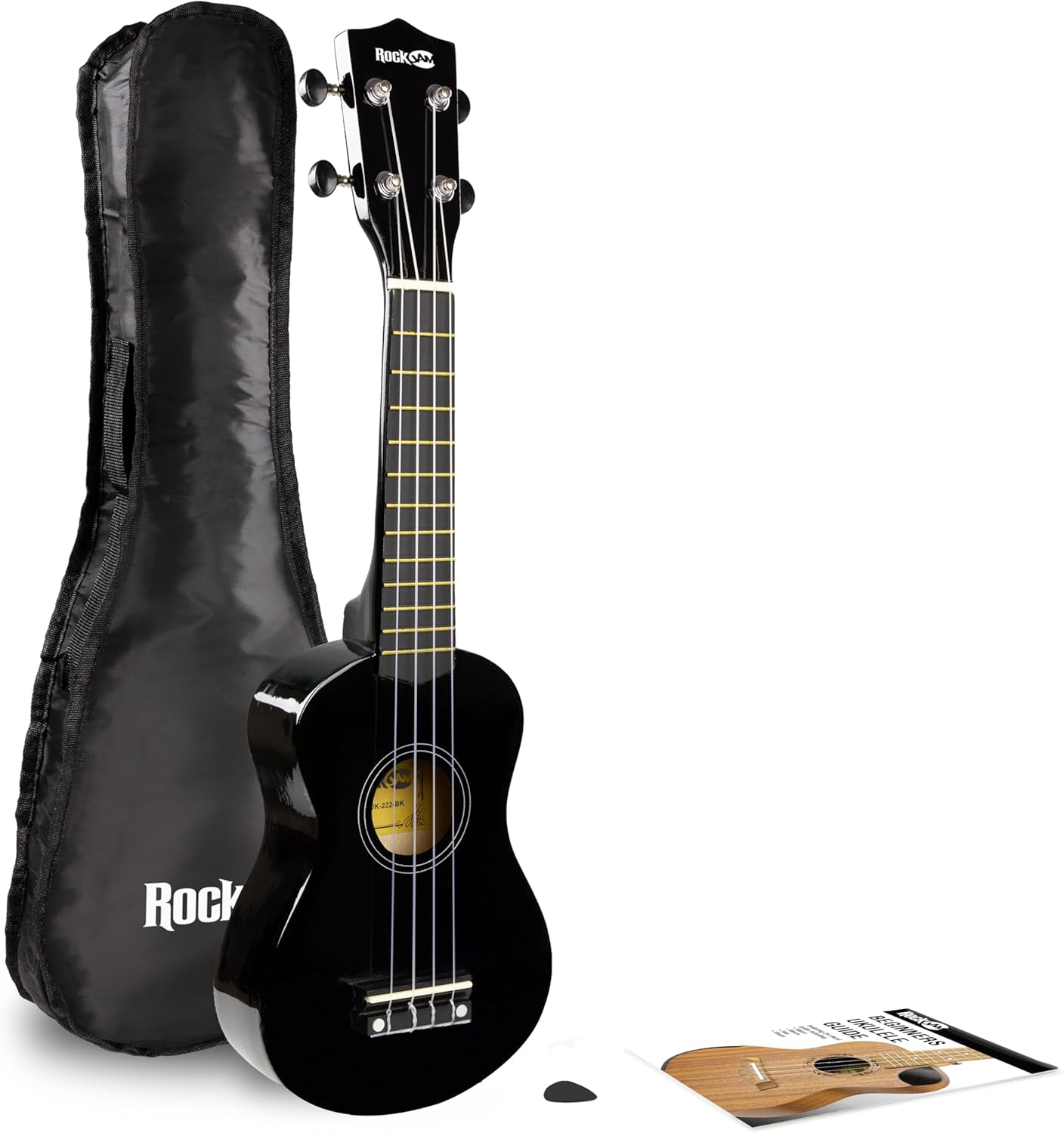 Rockjam, 4-String Ukulele, Right, Black, Soprano (UK-222-BK) image number 5