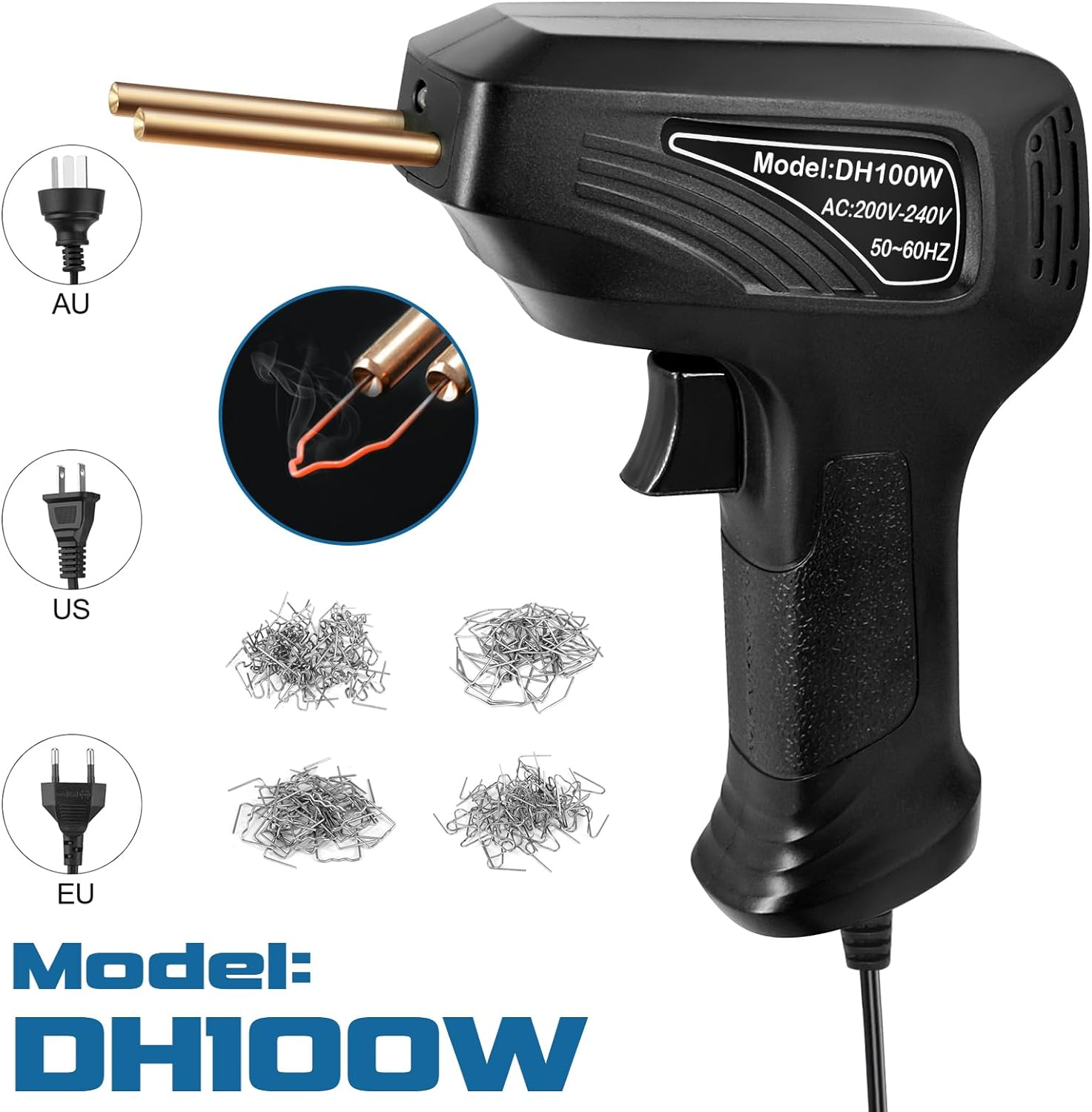 Eacam 70W Hot Stapler, Plastic Welding Machine Car Bumper Repair Kit Mini Plastic Welder Car Bumper Repair Kit Flat/Outside Corner/Inside Corner/Wave Staples image number 6