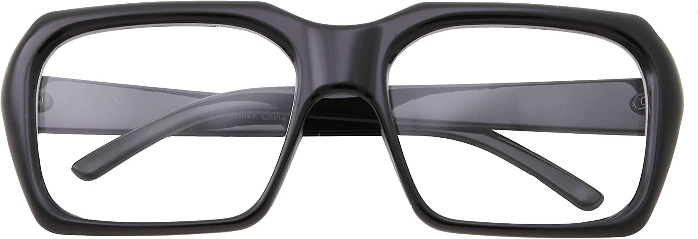 XL Oversized Black Nerd Clear Glasses - Men and Women - Square Costume image number 6