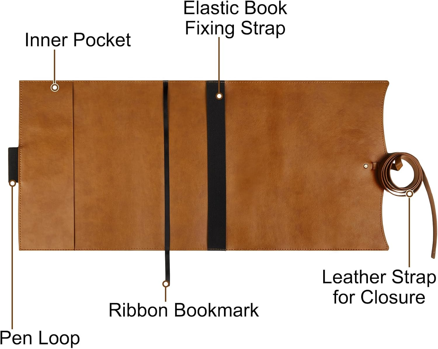 Pink Dino PU Leather Bible Cover for Men and Women, Paperback Protector for Book Lovers, Accessories, Brown image number 1