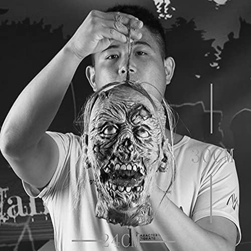 Mummy Head Hanging Ornament, Creepy Halloween Props Pendant Durable Halloween Horror Hanging Head Decoration for Home Haunted House Bar/1133 (Size : Male) image number 1