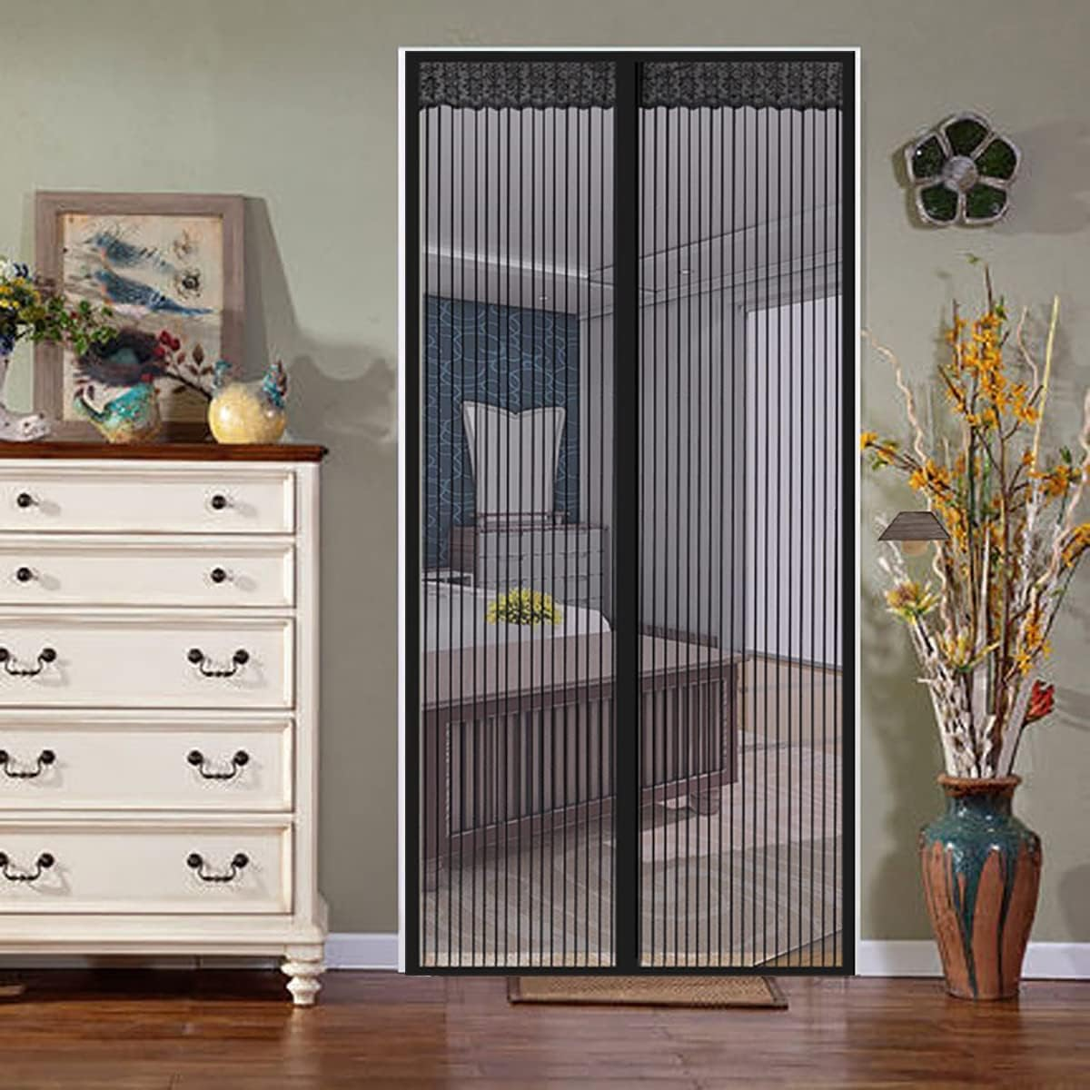 Magnetic Screen Door,Self Sealing anti Mosquito Magnetic Partition Curtain Pet and Kid Friendly Screen Door (100 X 230 CM) image number 1