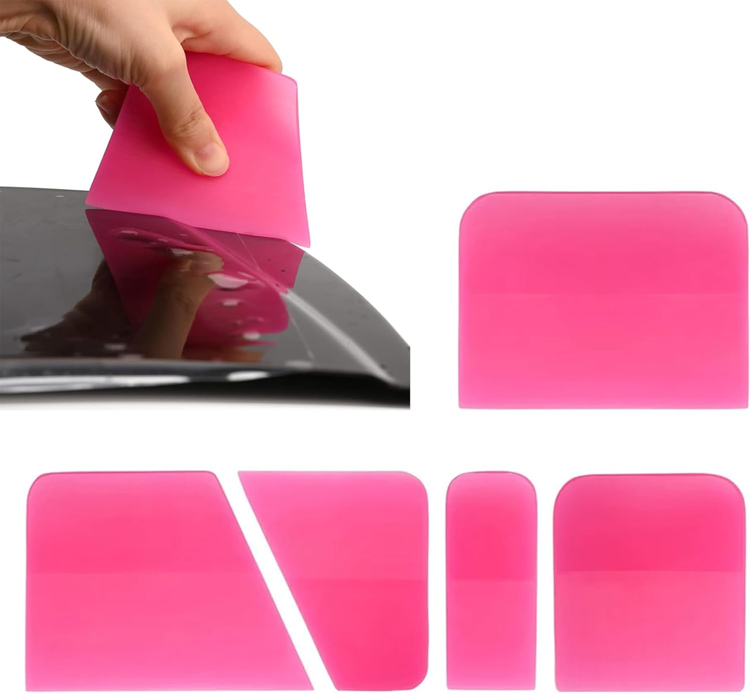 5 in 1 TPU Squeegee Kit, Anti-Scratch Soft Squeegee for Vinyl, Tint, Paint Protection Film, Window/Household Cleaning, Water Blade Scraper for Mirror & Surface Care image number 1