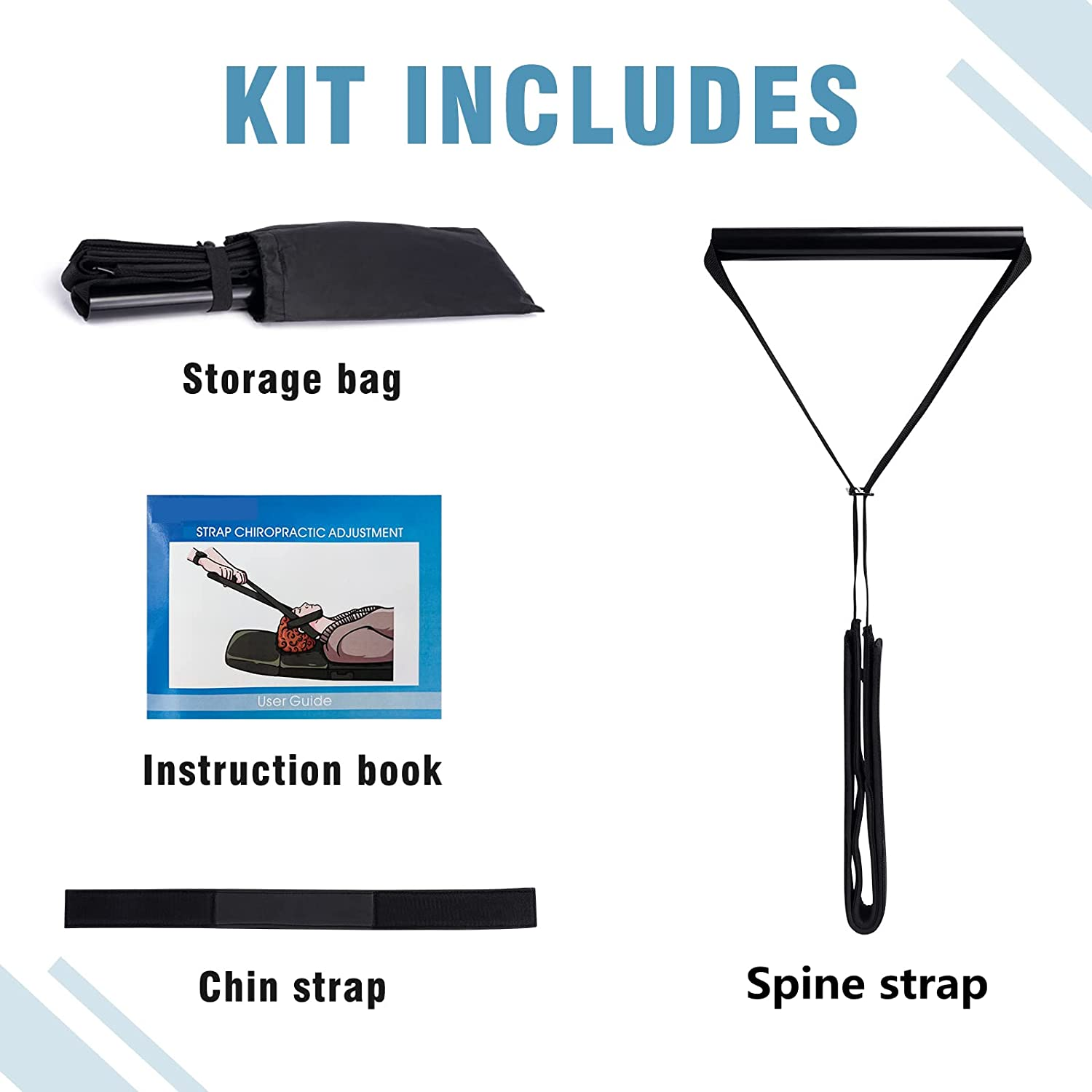 Neck Stretcher Strap, Spine Chiropractic Decompression Tool with Chin Belt. Cervical Neck Traction Device. image number 3