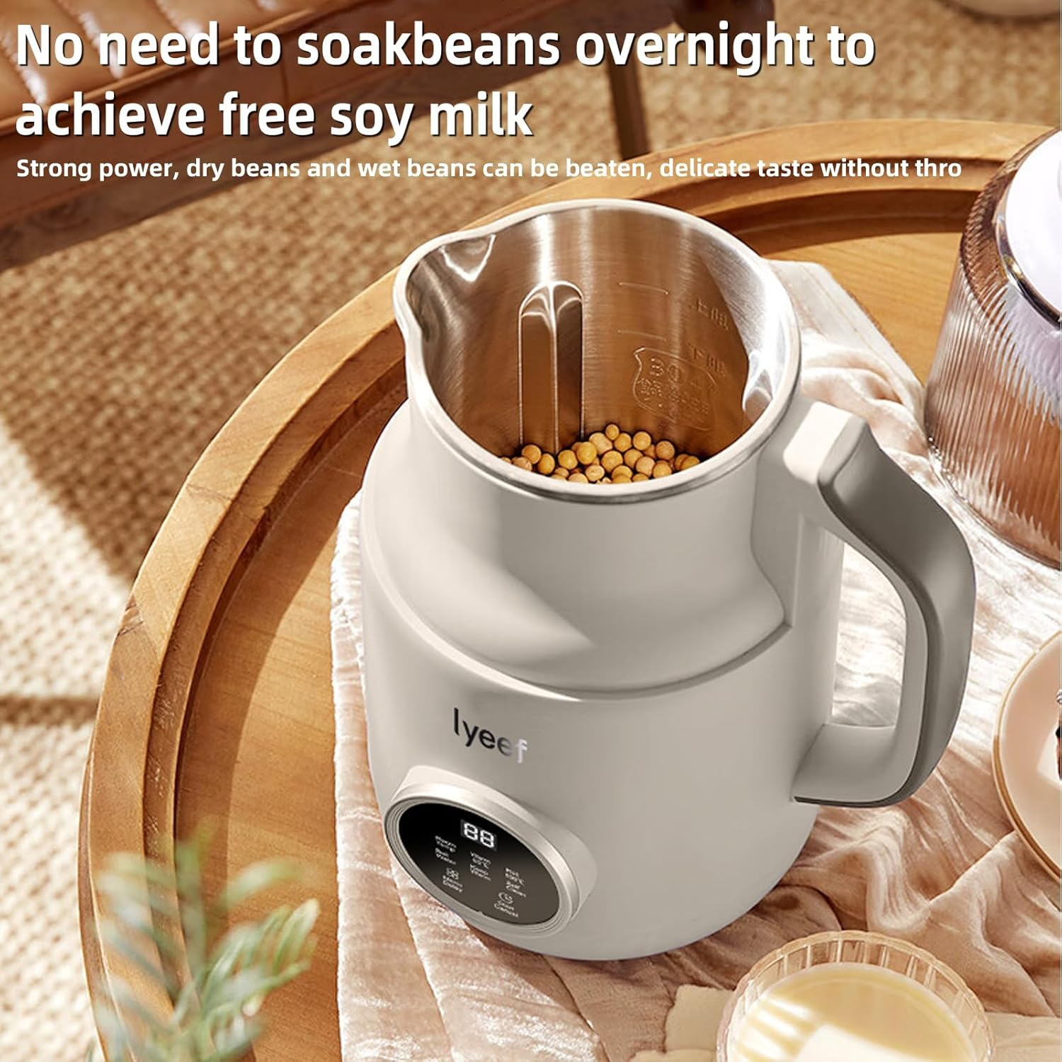 Nut Milk Maker, Lyeef 800Ml Automatic Soy Milk Maker, Almond, Coconut, Oat, Soy, Purees, Plant-Based Milk Maker Machine, 12H Reservation, Low Noise, Touch Screen,Self-Clean Juicer image number 6