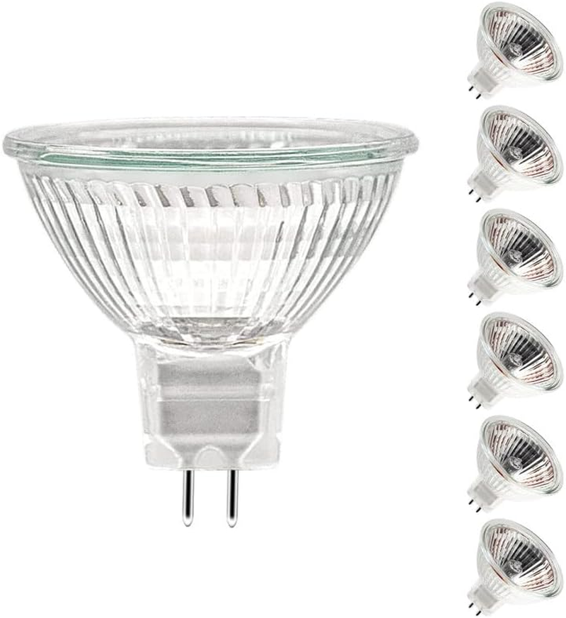 MR16 Halogen Bulb 50W 12V, Durable 6 Packs High Output Halogen Light Bulbs 2 Pin GU5.3 Base for Landscape Lights, Track Lights, Fiber Optics, Desk Lamps, Dimmable, 2700K Warm White image number 2