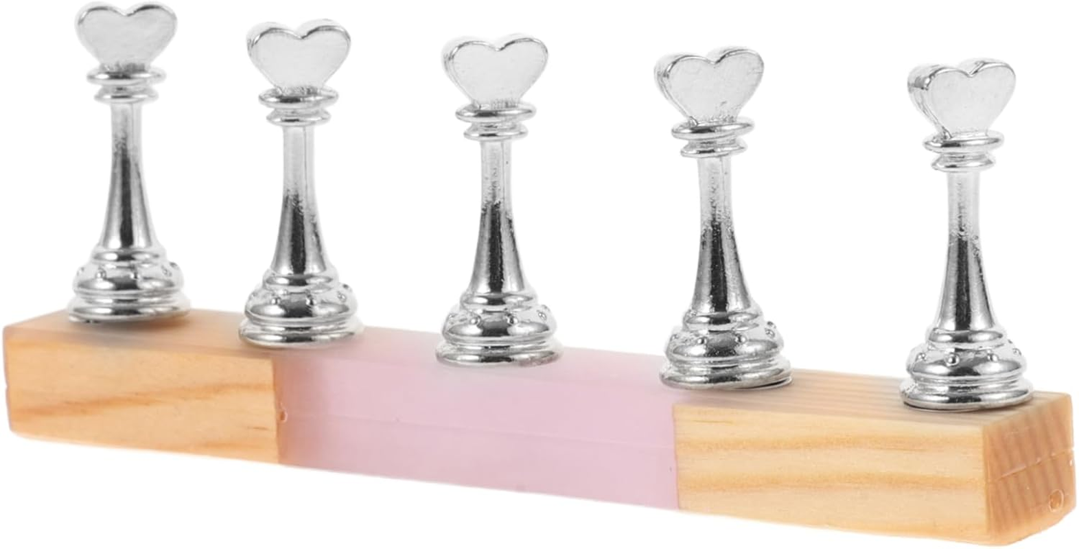 VICASKY Nail Pad Practice for Nail Art Training White Wooden Design Alloy Holder Supplies and Manicure Learning image number 3