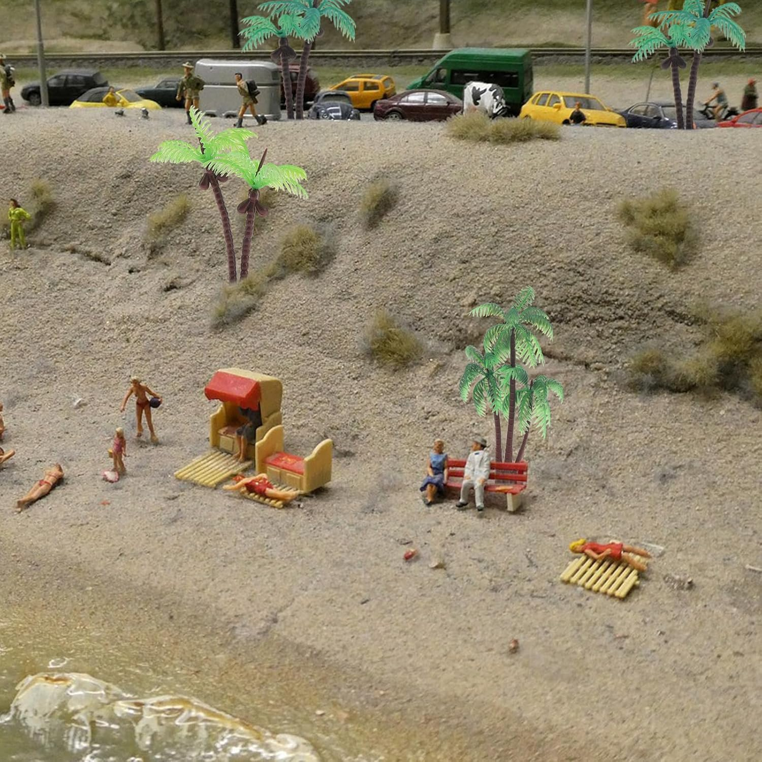 10Pcs Miniature Coconut Palm Tree Model Artificial Greenery Plant Decoration DIY Train Railway Building Diorama Sandbox Cake Topper Landscape - B image number 7