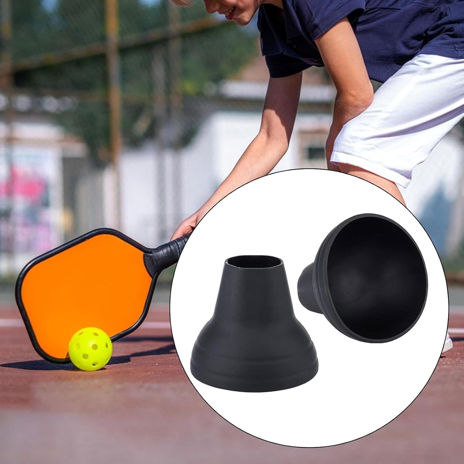 2 Pack Pickleball Ball Retriever Suction Cup, Pickleball Ball Picker Upper Suction Cup Ergonomic Pickup Ball Grabber Picker Ball Pick up Suction Cup Attaches to Pickleball Paddles image number 3