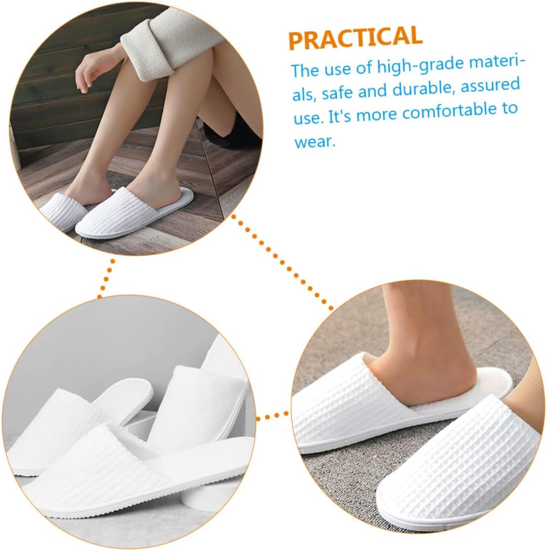 Outanaya Disposable Non-Slip Coral Fleece Spa Slippers 5 Pairs for Hotel Guest Use and Home Visitors, Lightweight Travel and Indoor Footwear Anti-Skid Sole image number 5