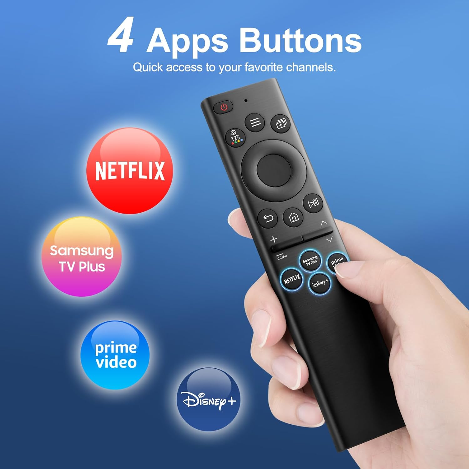 Universal Remote Control for Samsung Frame Solar QLED Neo OLED Crystal UHD Curved 4K 8K Smart TV Q60 Q70 Q80 AU8000 BU8000 CU8000 Series 8 Replacment Remote BN59-01385A BN59-01385B image number 4