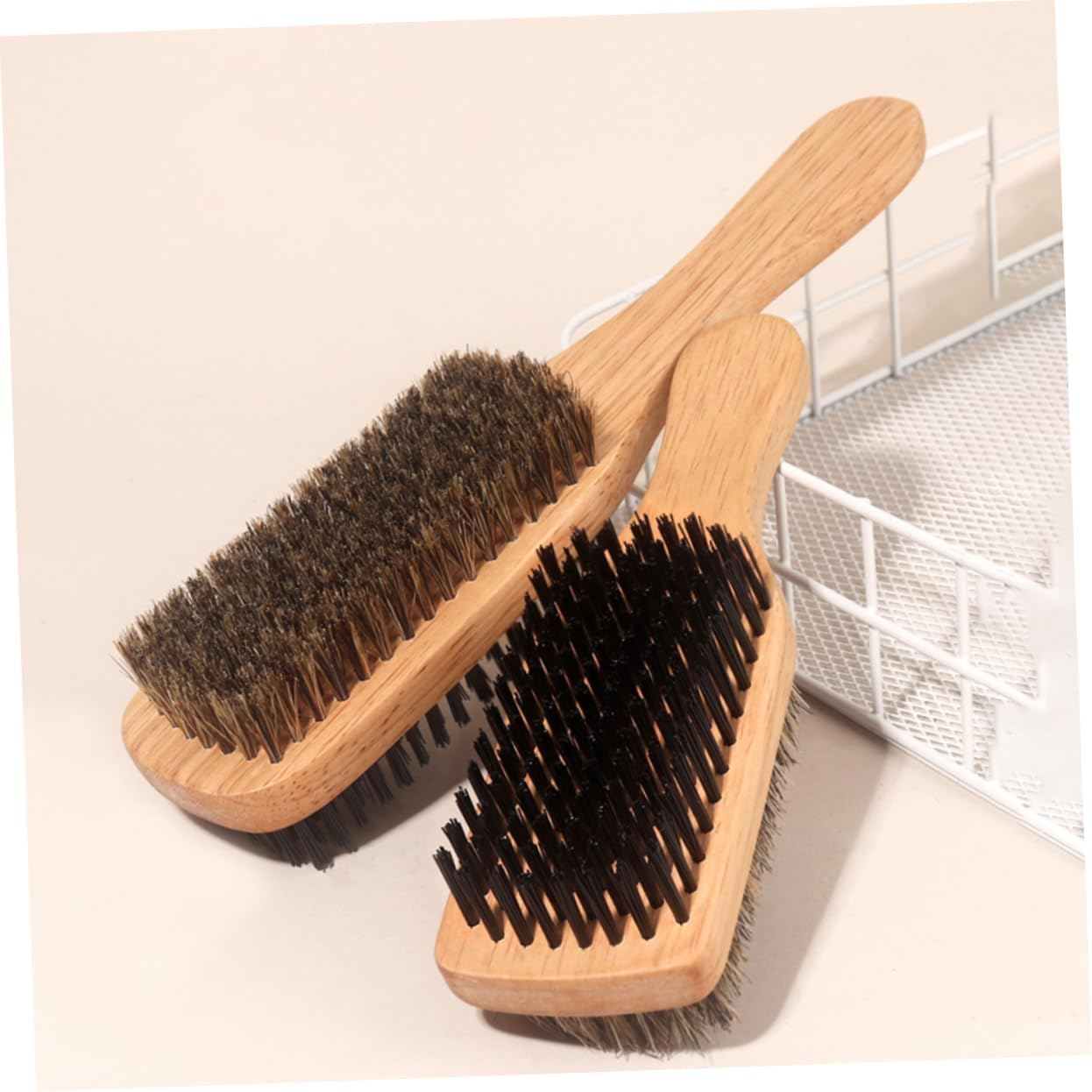 2Pcs Boar Bristle Hair Brushes Large and Small Double-Sided Styling Hair Brush for Men and Women and Cleaning image number 6