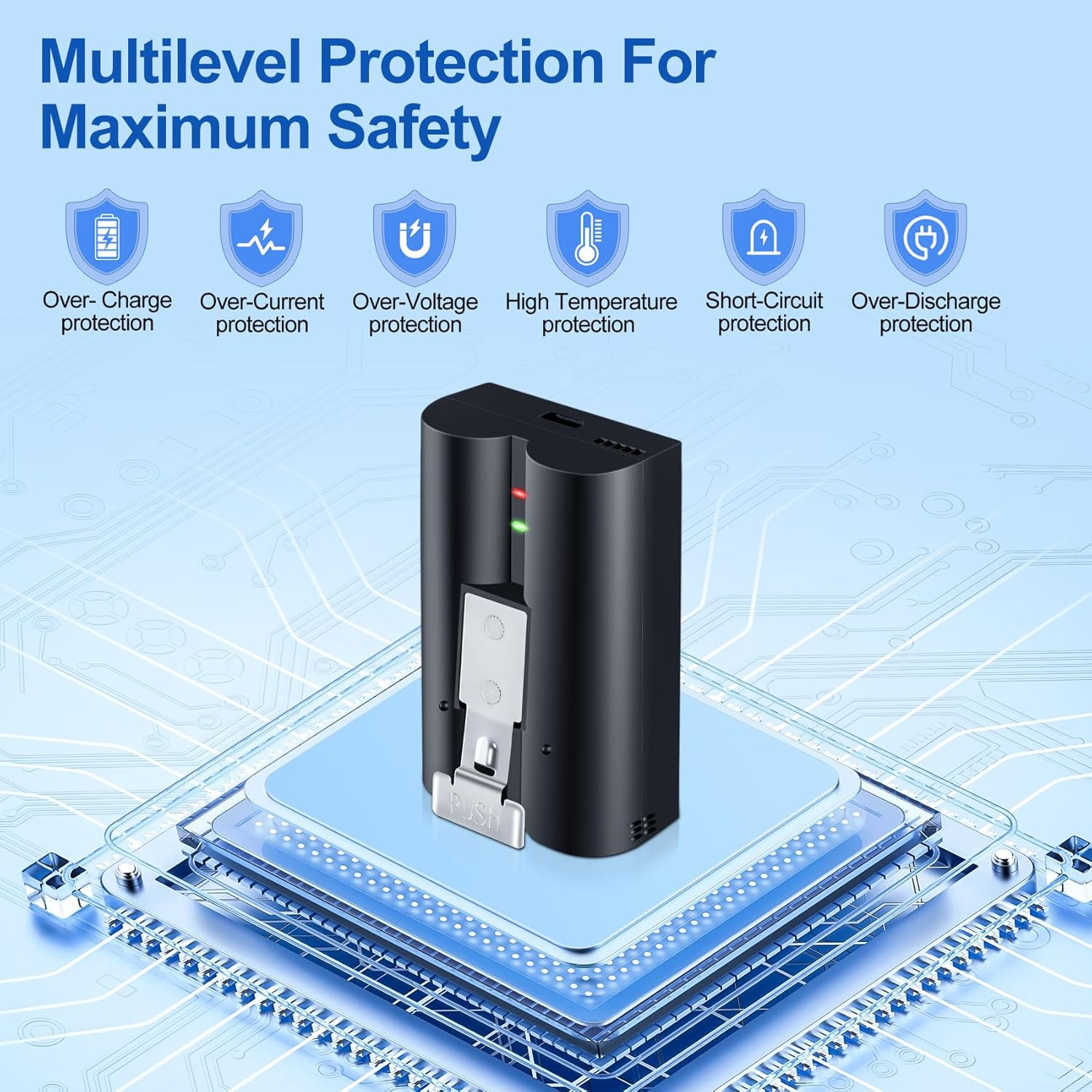 1 Pack Battery for Ring (3.65V 6040Mah), Quick Release Rechargeable V4 Battery Compatible with Ring-Video Doorbell 2(2024 Release)/3/4/3 Plus,Stick up Cam Indooor and Outdoor,Spotlight Cam image number 3