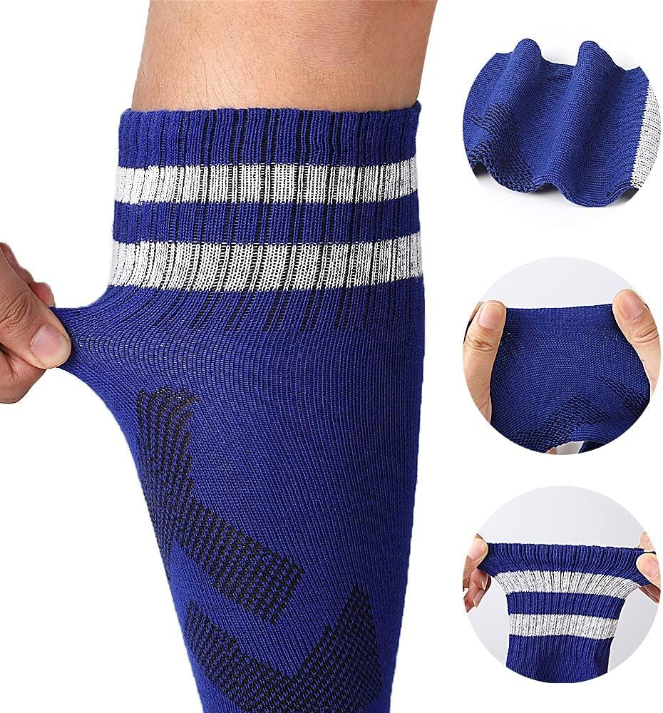 Soccer Socks 3 Pairs anti Slip Soccer Knee Socks Team Sport Knee High Socks for Adult Youth Basketball/Hockey Sports Grip Socks image number 5