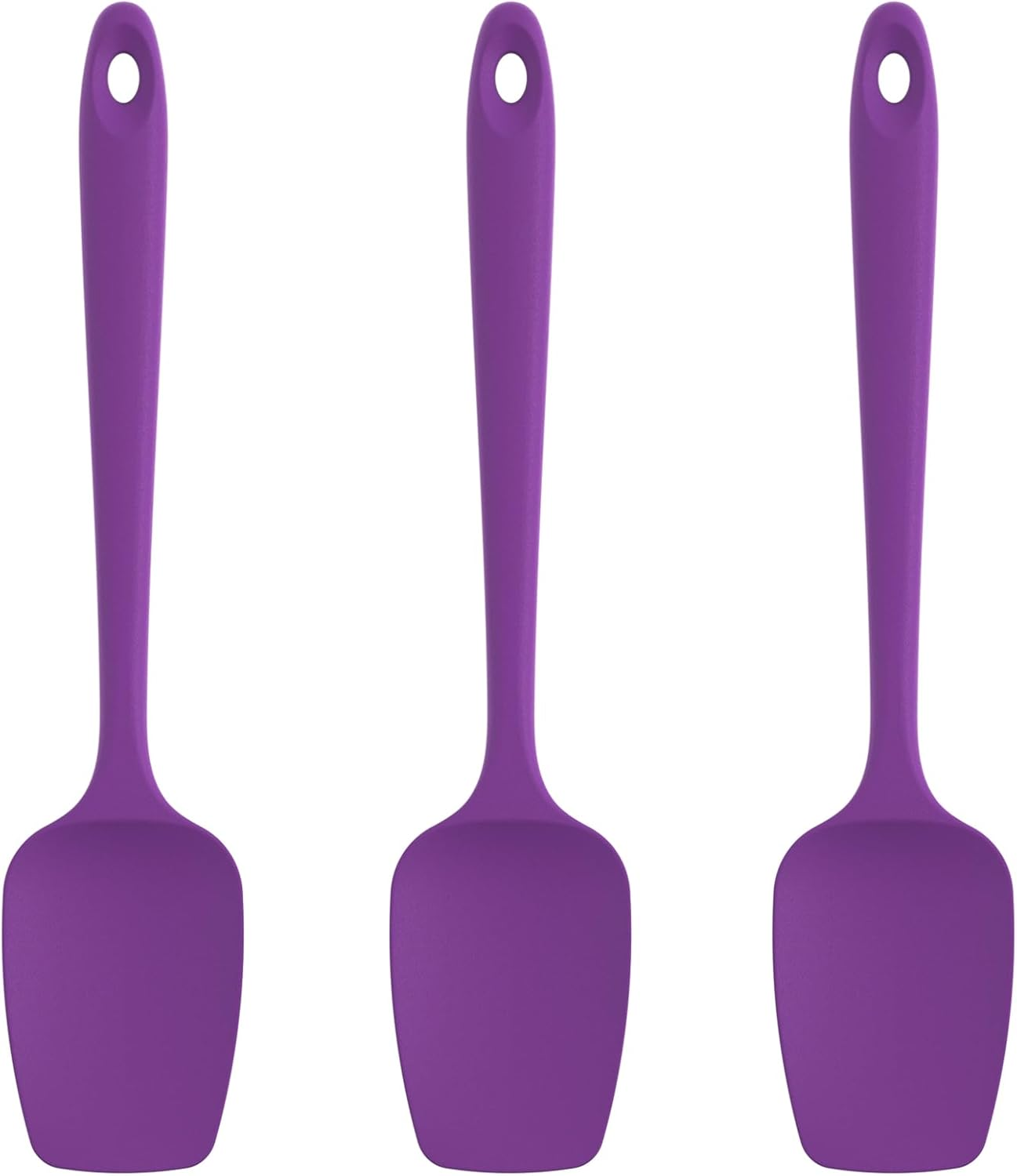 U-Taste Silicone Spoon Spatula Set, 315℃ High Heat Resistant Bpa-Free Flexible Rubber Scraper, Cooking Mixing Baking Kitchen Utensils Set of 3 (Purple) image number 1