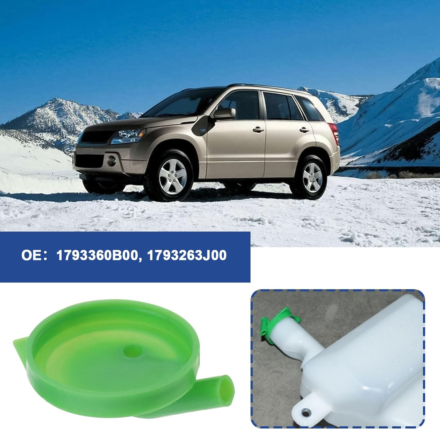 Car Engine Radiator Coolant Expansion Tank Cap Compatible with Suzuki Plastic Car Parts Water Bottle Cap Green 1793360B00