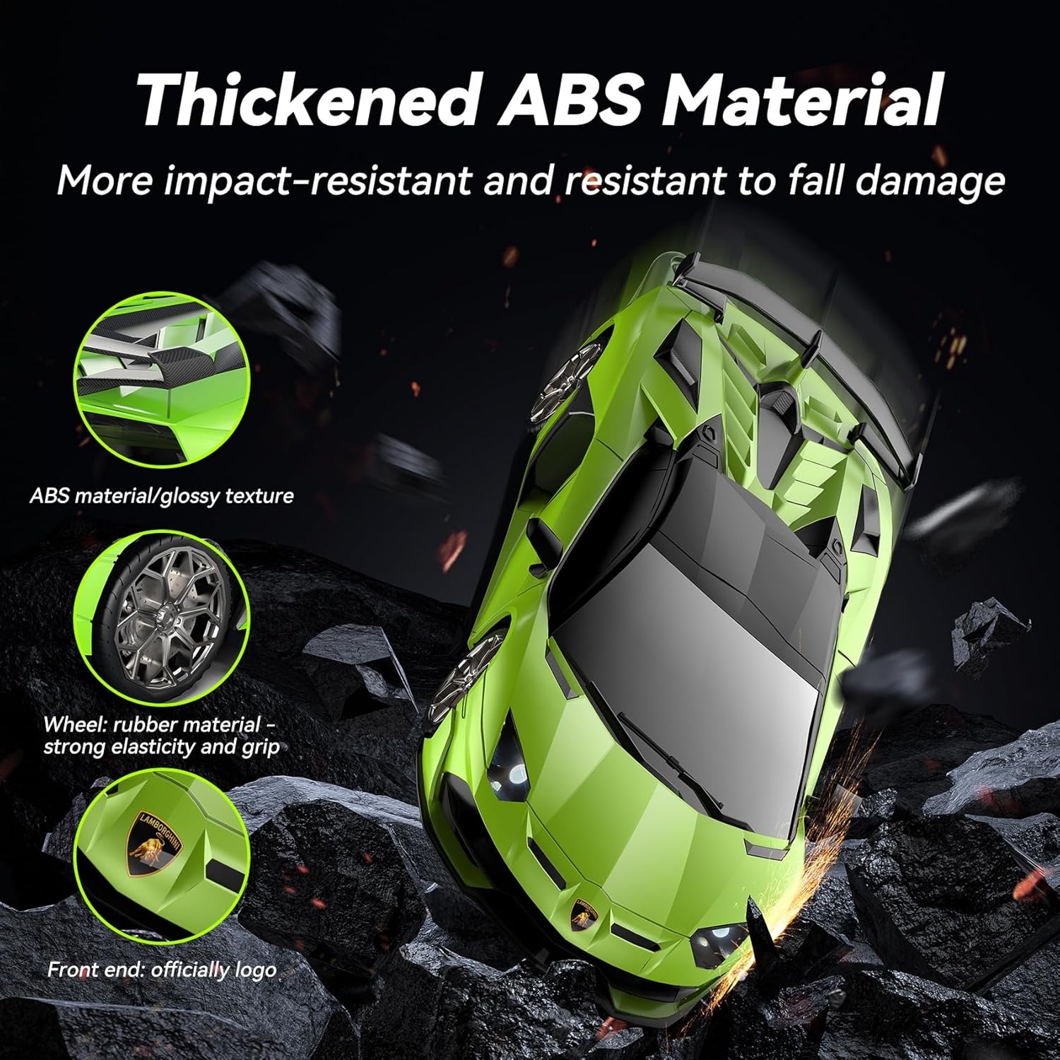 Remote Control Car for Lamborghini, Officially Licensed 1:16 Scale Lambo Hobby Rc Cars with Headlight, 2.4Ghz Race Car Toys for Boy Girl 4-12 Years Old, 12Km/H, Birthday Gift image number 1