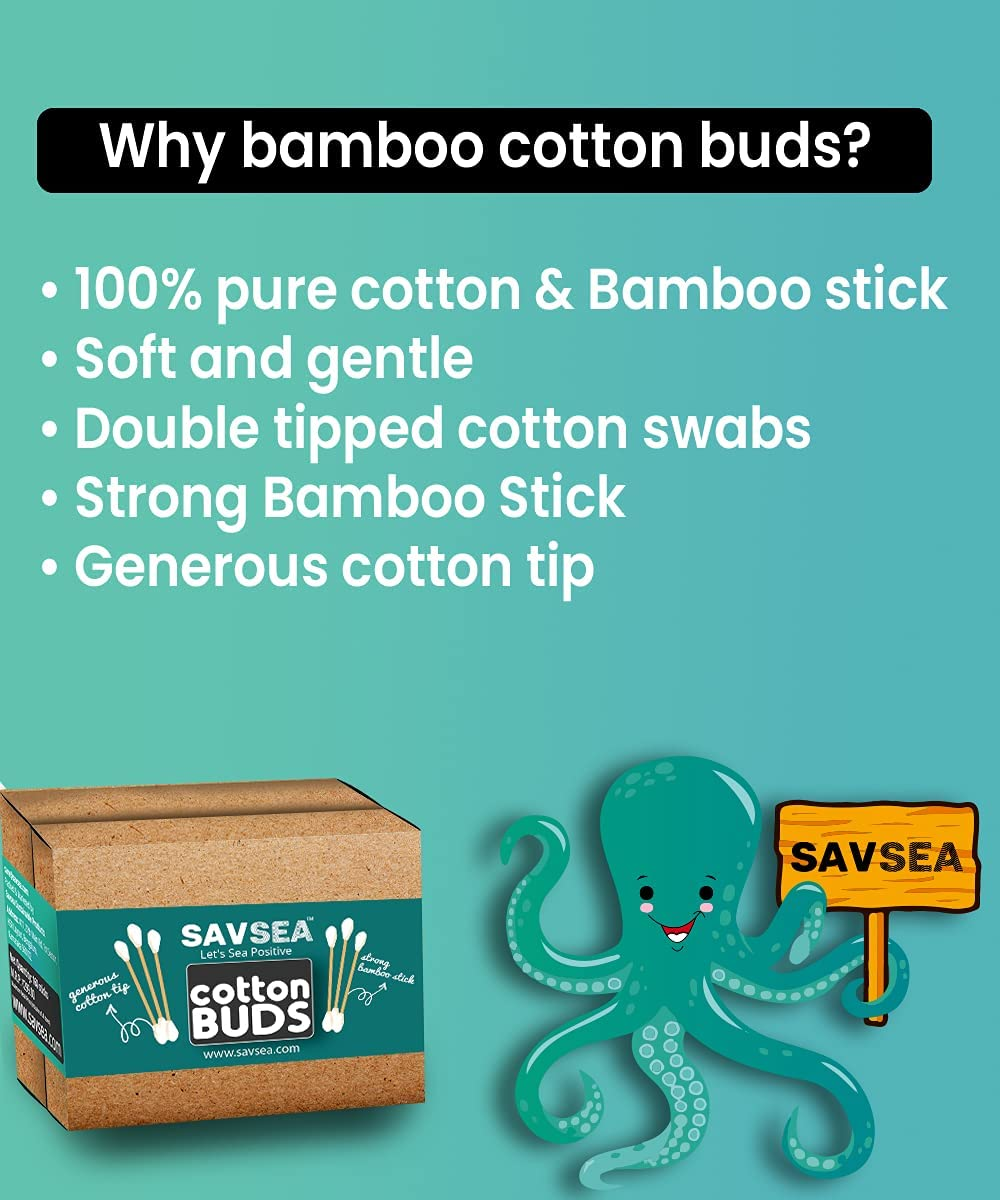 Bamboo Cotton Buds/Swabs 239 Stems / 480 Swabs (Pack of 3) image number 3