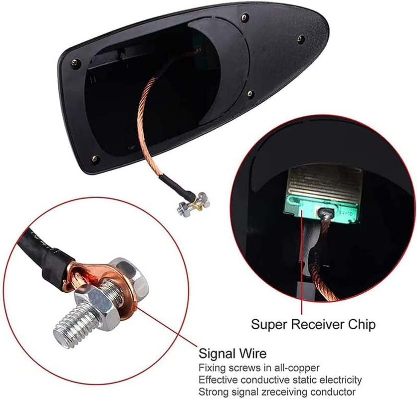 AIMALL Universal Car Roof Radio AM/FM Signal Shark Fin Aerial Antenna, Stylish Roof Mount, Easy Installation, Compatible with Most Vehicles, Durable ABS Material image number 6