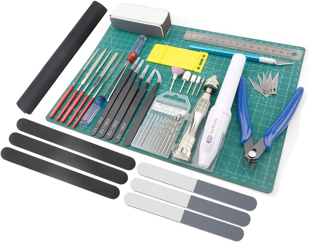 Professional 33 PCS Gundam Model Tools Kit Modeler Basic Tools Craft Set Hobby Building Tools Kit for Gundam Car Model Building Repairing and Fixing(J) image number 3