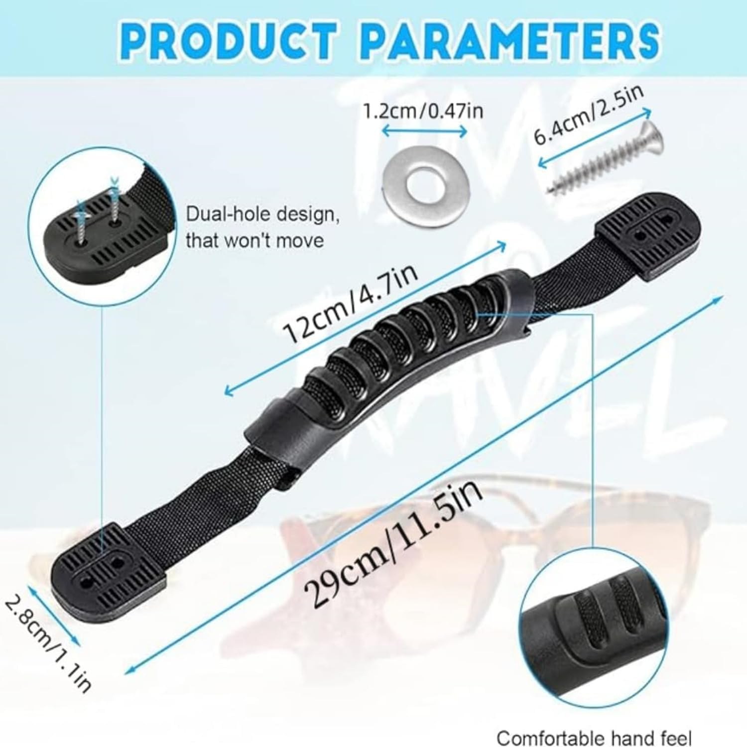 Kayak Handles，4 Pcs Canoe Handle Boat Carry Handle Replacement Kit for Kayaks Luggage Suitcase image number 2