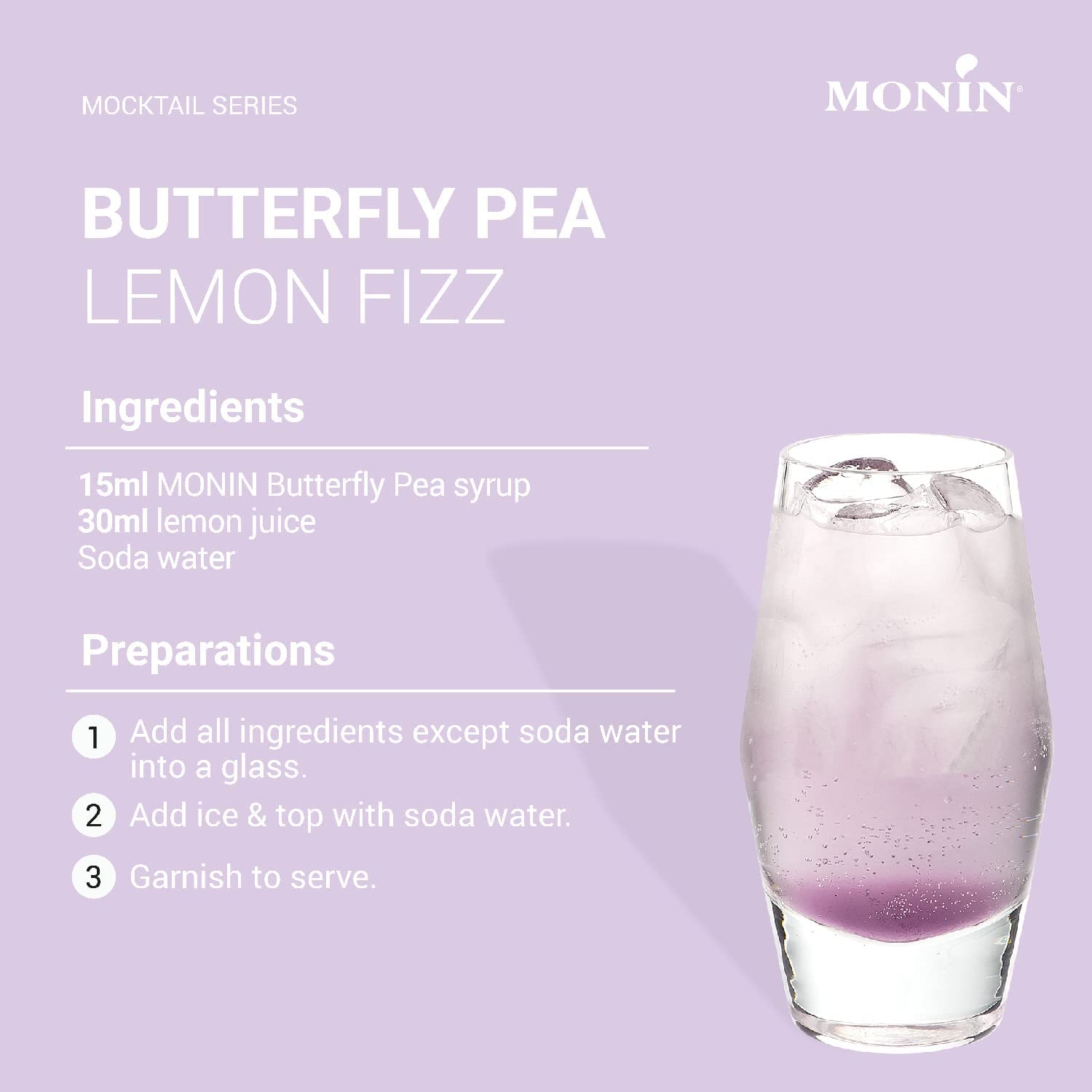Monin Butterfly Pea Flower Syrup, Sweet Taste and Floral Aroma, Perfect for Cocktail, Sodas and Juices, Gluten-Free, Vegan, Non-Gmo, 700 Ml image number 1