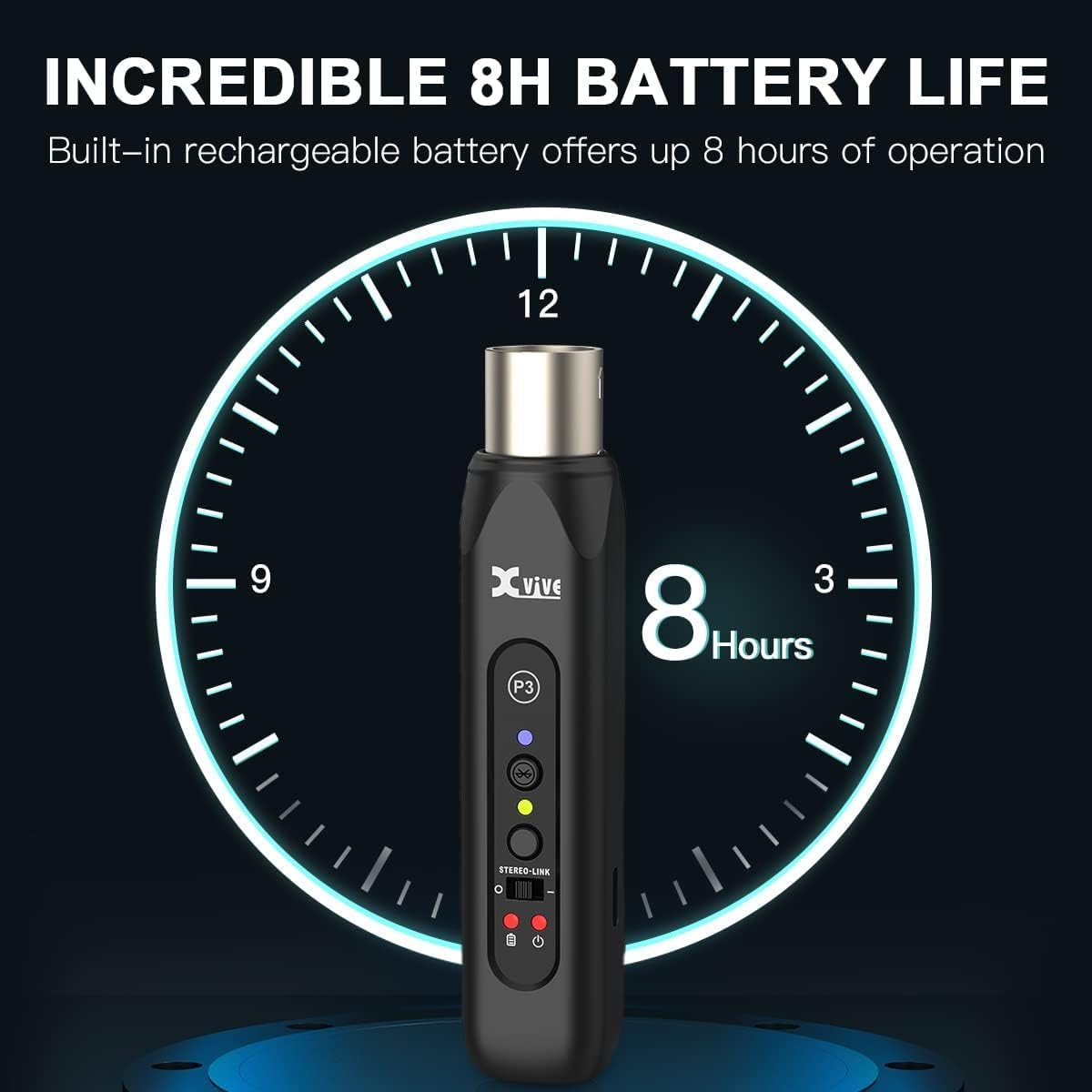 Xvive P3 Bluetooth XLR Receiver for Audio Mixer, Active PA, DJ Systems - Case For U2 image number 5