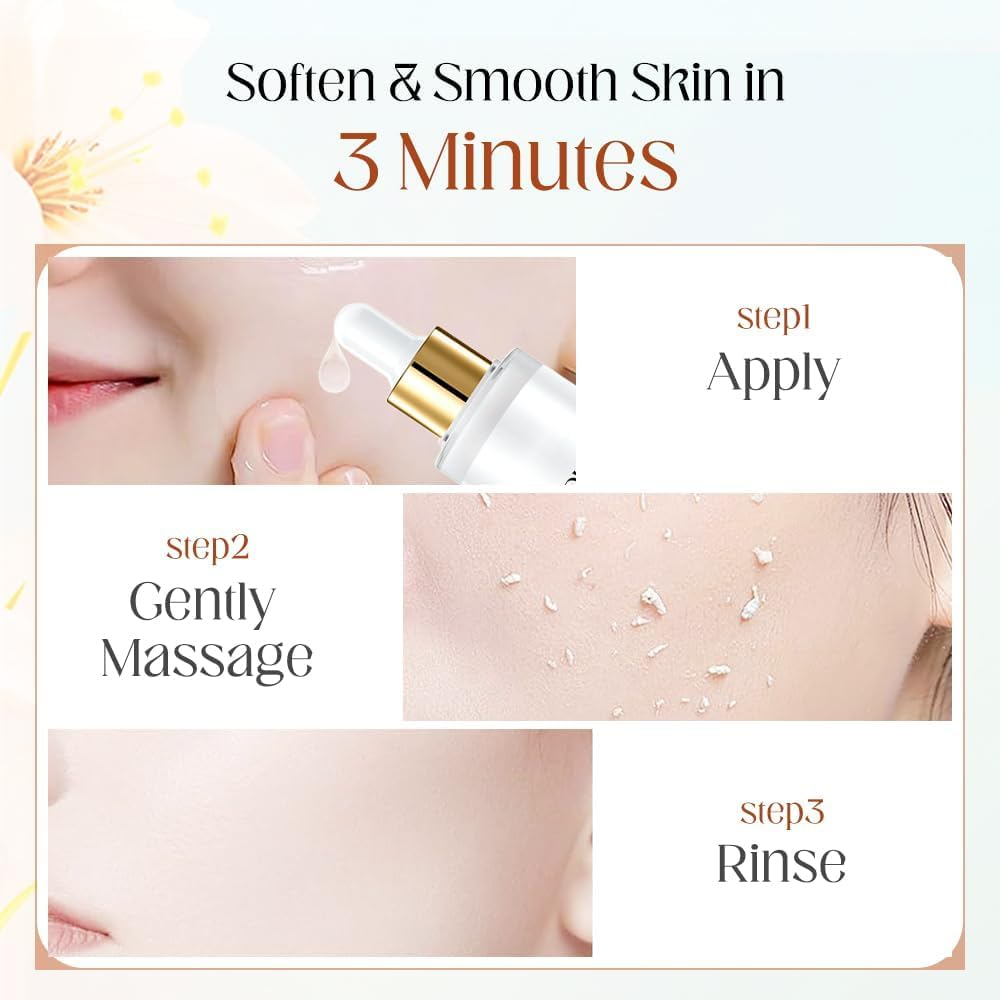 Black and White Rice Exfoliant, Rice Exfoliating Peeling Solution, Glowing Skin Smooth Texture and Pore Cleansing Facial Exfoliant, for All Skin Types,100Ml (White-2Pc) - White-2Pc image number 2