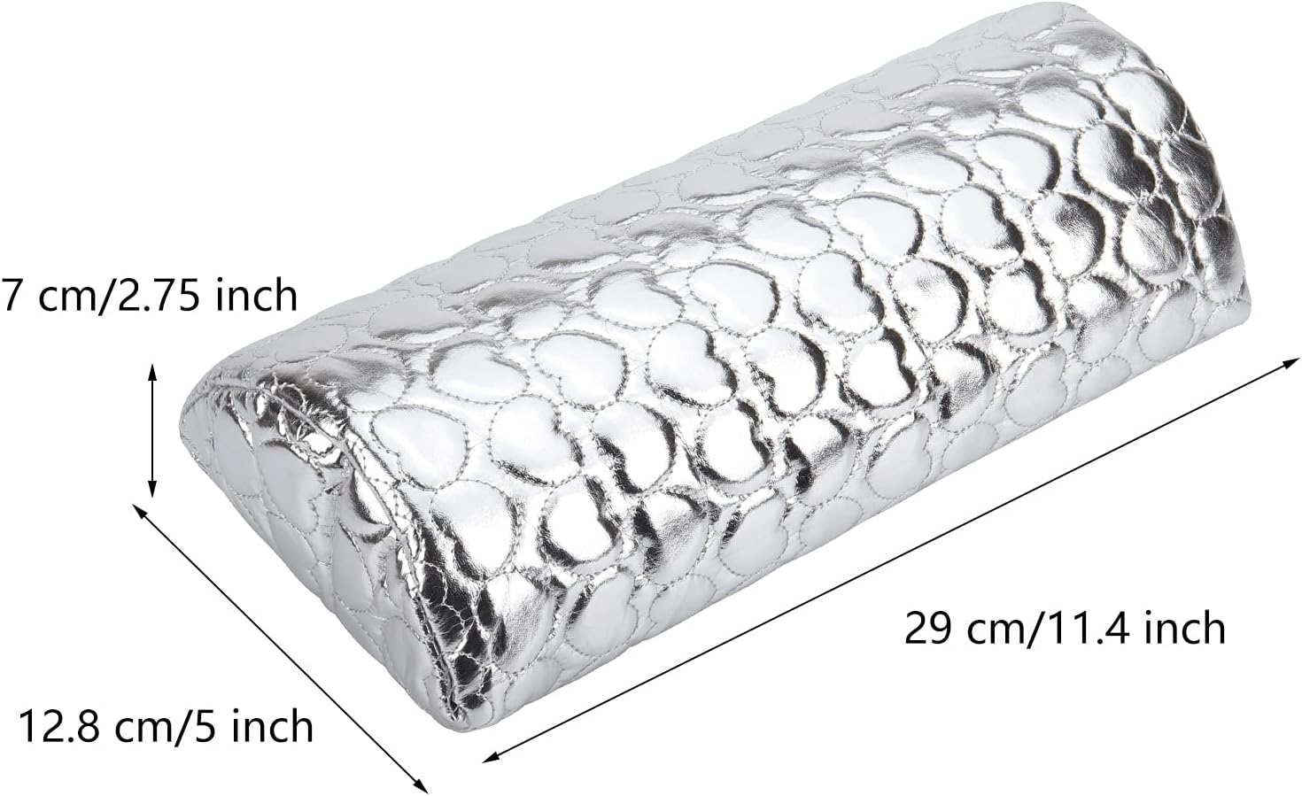 Nail Pillow Hand Rest for Nails, Washable PU Leather Nail Armrest Detachable Manicure Hand Pillow Cushion Nail Art Accessories Tool for Nails Tech (Sliver)