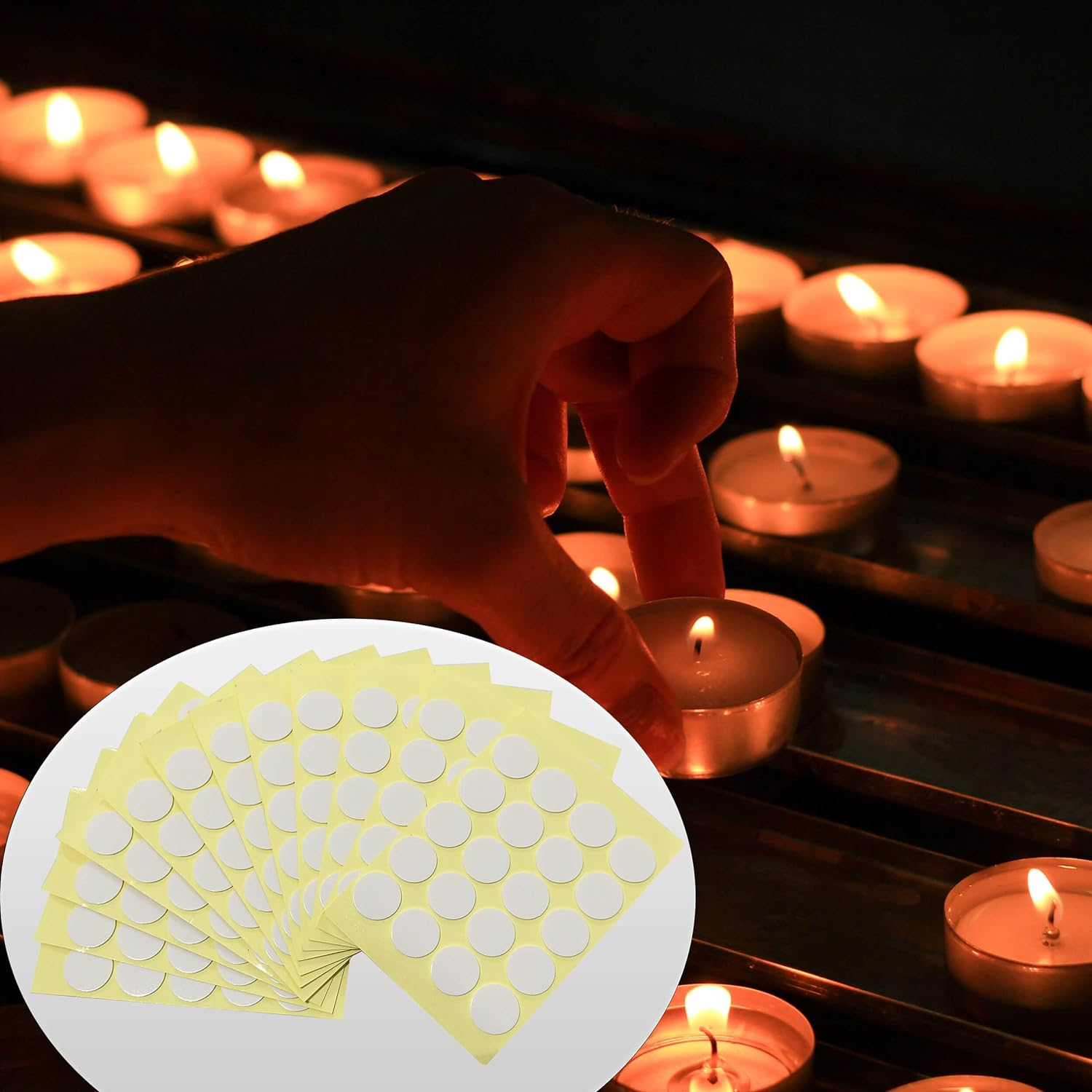 480PCS Candle Wick Stickers, White, Heat Resistant, Double-Sided, Self-Adhesive, Indoor Use, Candle Making Supplies image number 3