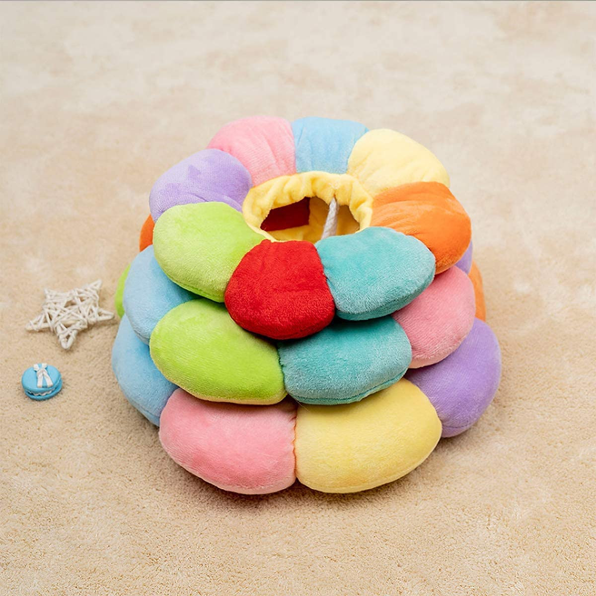 Weyeenacat Small Dog Recovery Collar, Cute Neck Cone after Surgery, Adjustable Pet E Wound Healing Protective Surgery Elizabethan Collars for (Xs(Within 2Lb), Colorful), S(Within 4Lb) image number 4