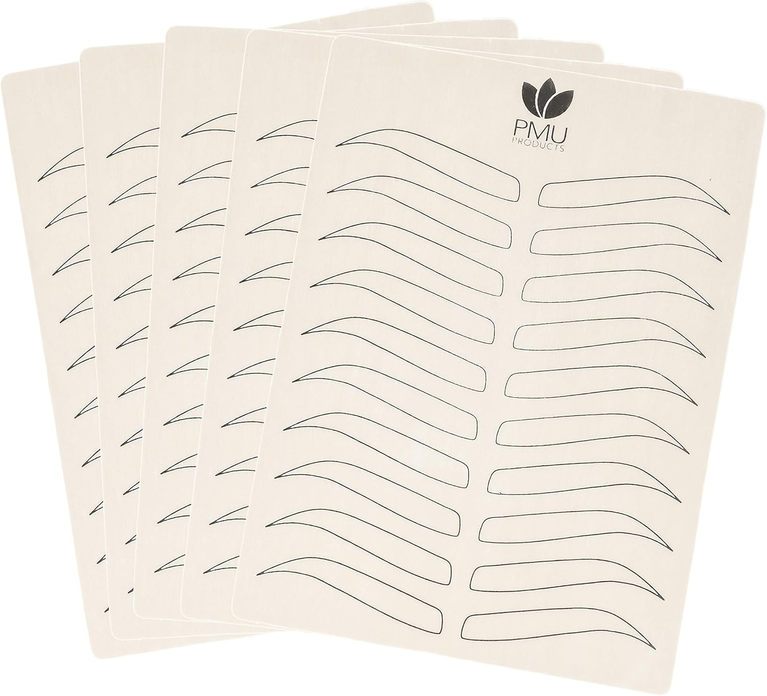 Premium Microblading Practice Skin for Cosmetic Tattooing | Realistic Double-Sided Beauty Tattoo Practicing Skins | Special Eyebrow Designs for Microblading (Black - 5 Pack) image number 1