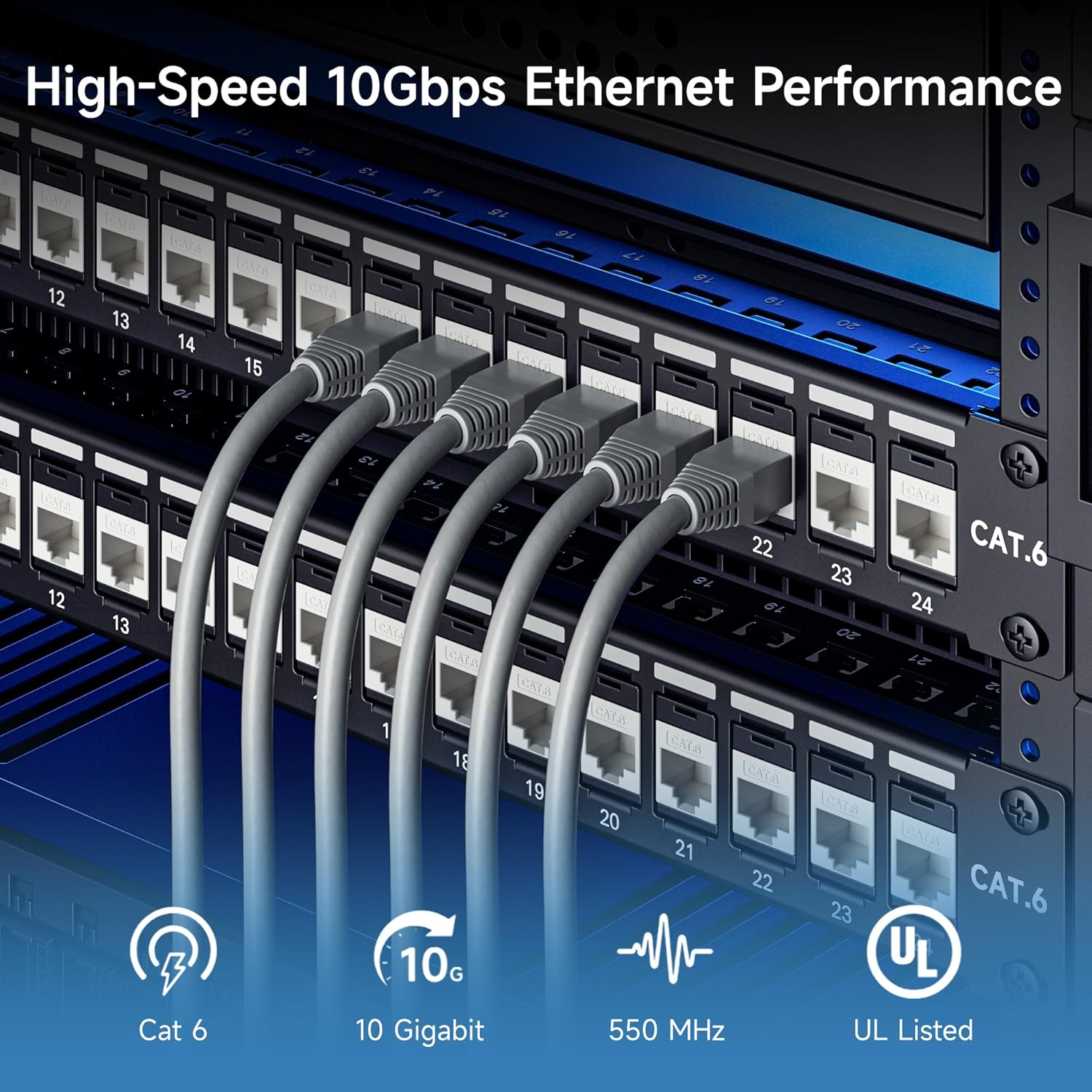 Cable Matters [UL Listed] 25-Pack 10Gbps Cat6 Keystone Jacks, RJ45 Keystone Jack, Ethernet Modular Jack in White with Punch-Down Stand for Patch Panel and Wall Plate