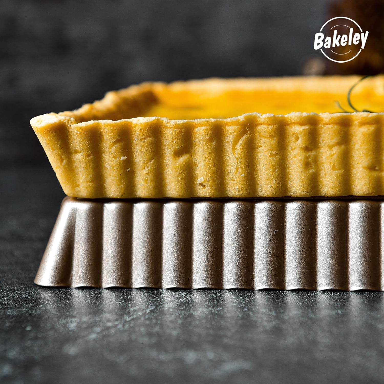 Rectangle Tart Pan, 13-Inch with Removable Loose Bottom Non-Stick Oblong Quiche Bakeware for Oven Baking (Champagne Gold) image number 1