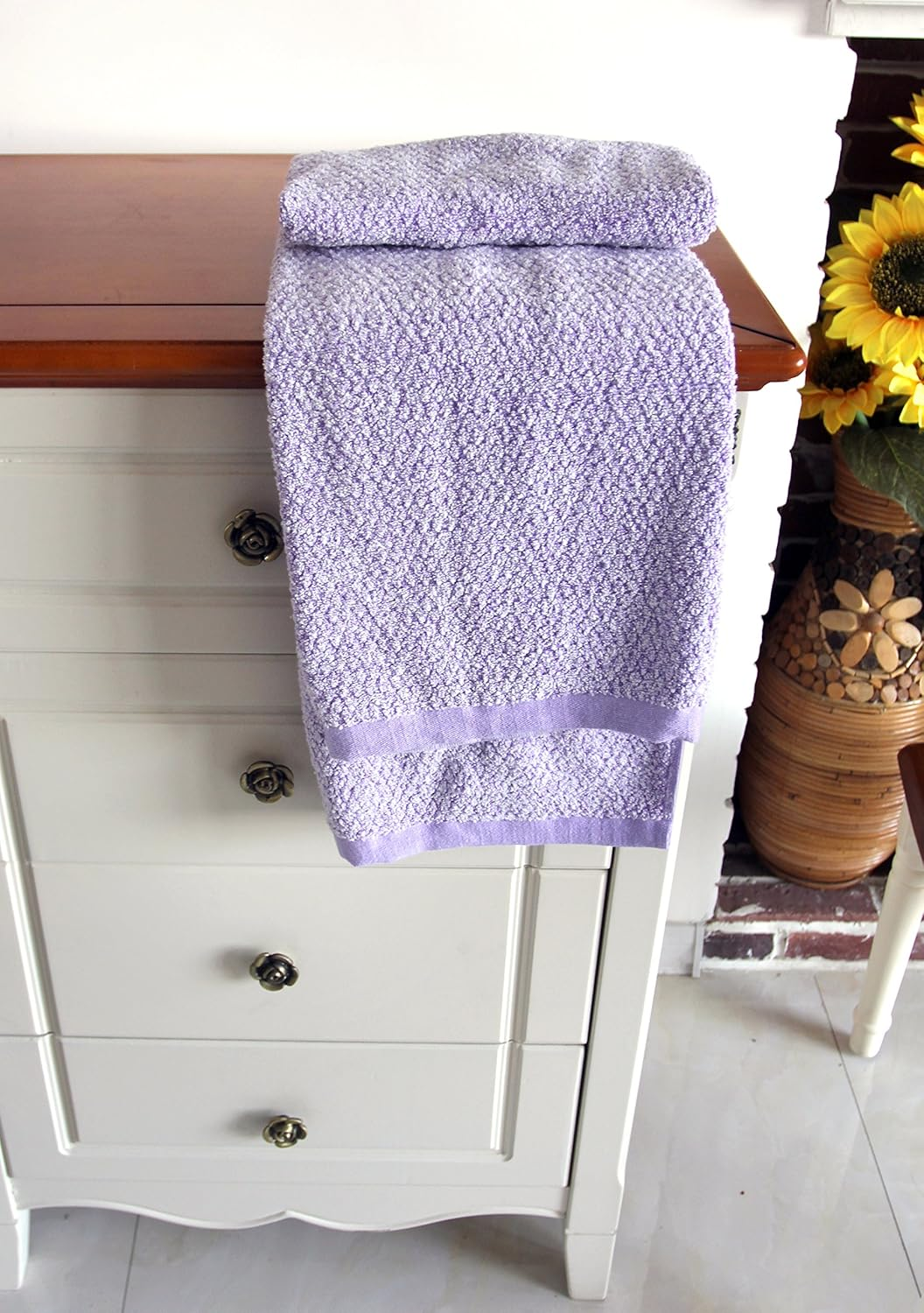 Everplush 710-01-05 Diamond Jacquard Bath Sheet Contemporary Lavender - Aquamarine image number 4