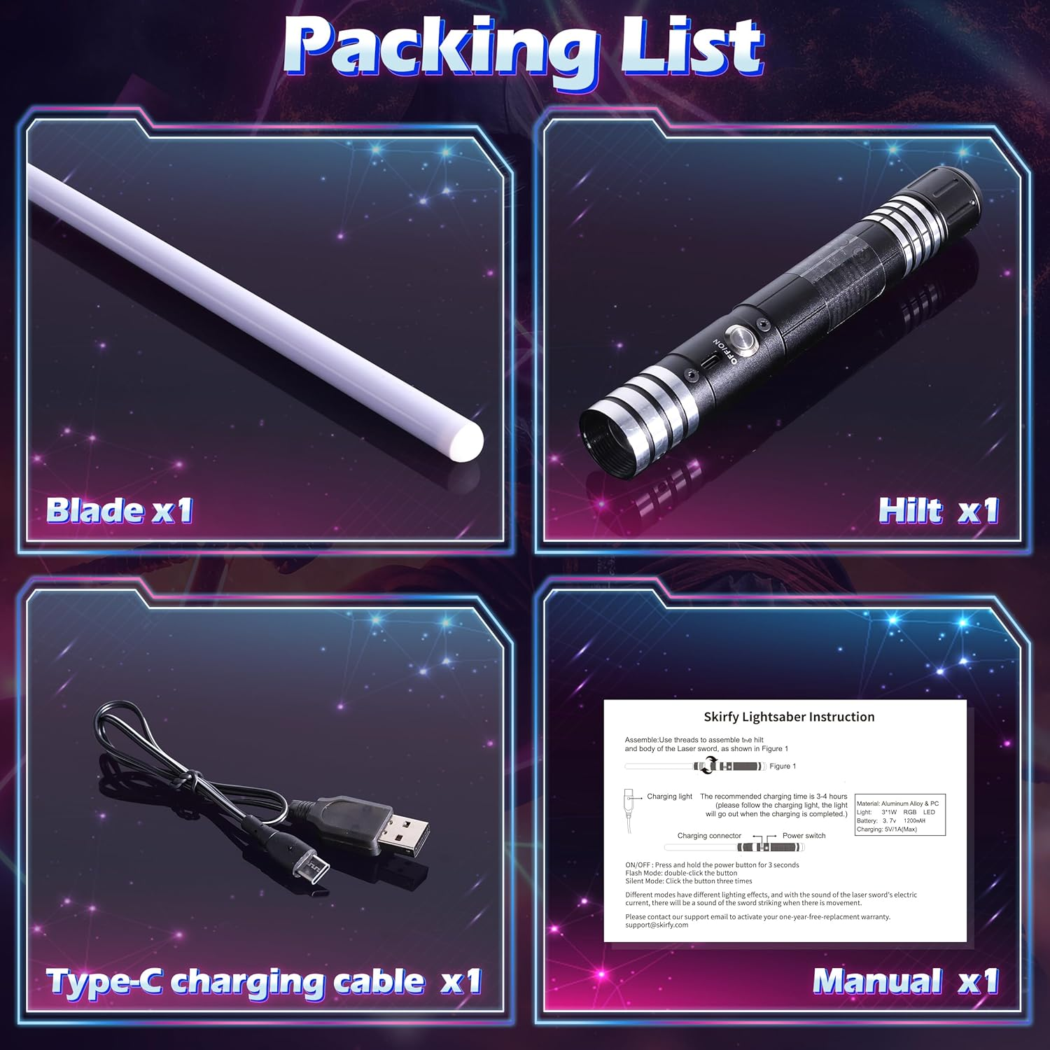 Skirfy Light Saber for Adults, Realistic Heavy-Duty Metal Hilt, Performance-Ready FX with 16 RGB Colors & 3 Sound Fonts, Motion Control LED Lightsaber for Cosplay, Dueling, and Stage Combat image number 2