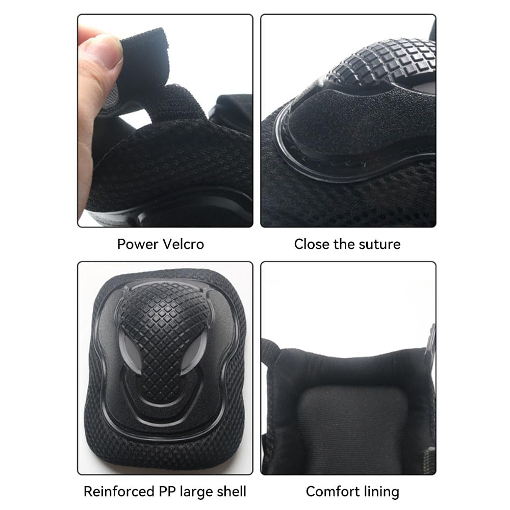 JZS Knee Pads for Kids, Youth Knee Pads and Elbow Pads Set with Wrist Guards 3 in 1 for Skating Cycling Bike Rollerblading Scooter for Boys Girls(Red) image number 1