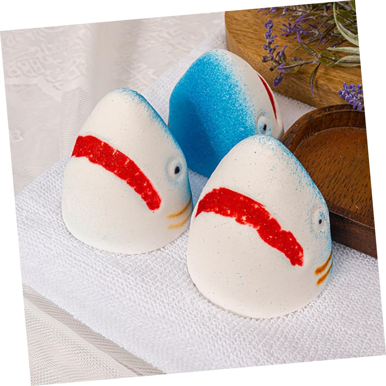 Healeved 3Pcs Festive Shark Bath Ball Natural Bathing Salt Bombs Scent for Relaxation image number 5