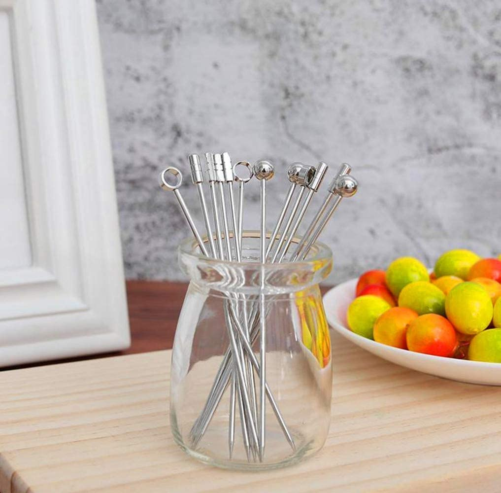 24Pcs Cocktail Picks, Betterjonny Stainless Steel Martini Reusable Sandwich Sticks Appetizer Toothpicks Fruit Stick Metal Cocktail Skewers for Party Home Bar image number 2