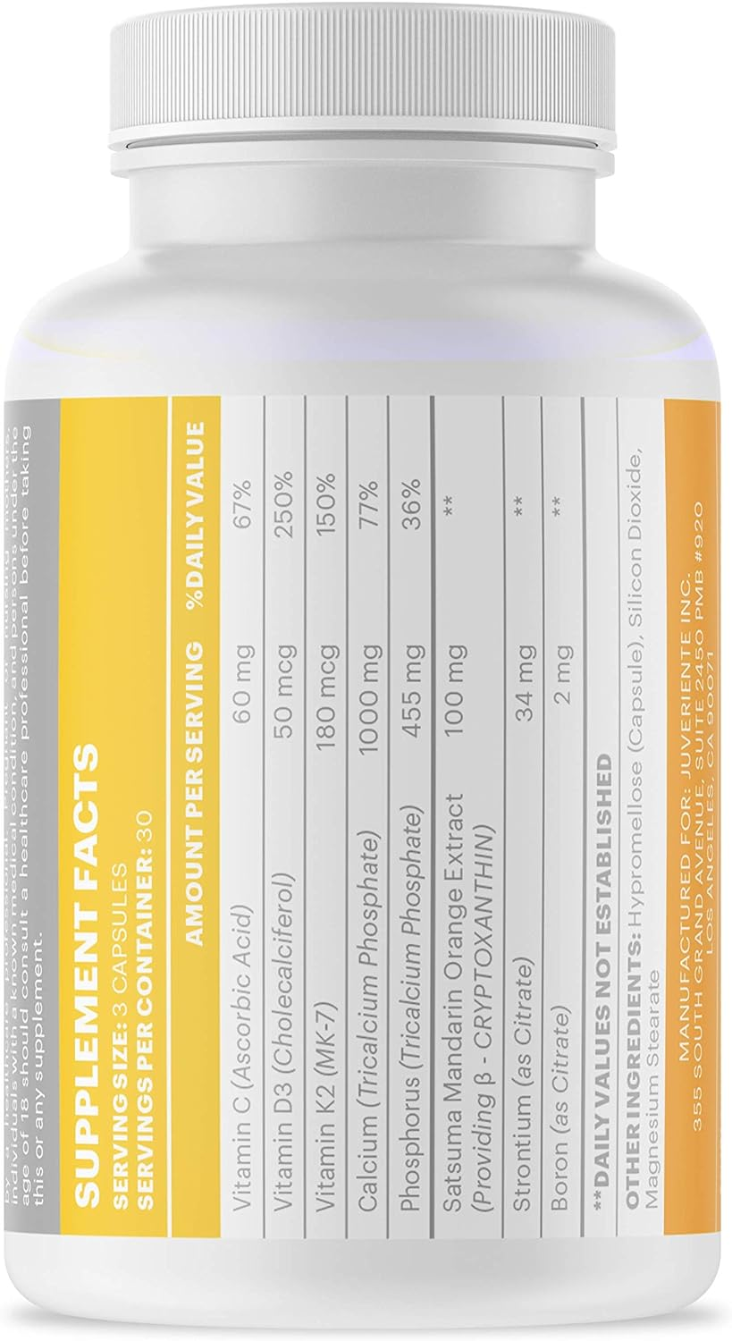 (Changed from Tablet to Capsule for Easier Swallowing) Juveriente&reg; Japanese Bone Strengthening Supplement for Osteoporosis - Address the Root Cause from the Cellular Level image number 1