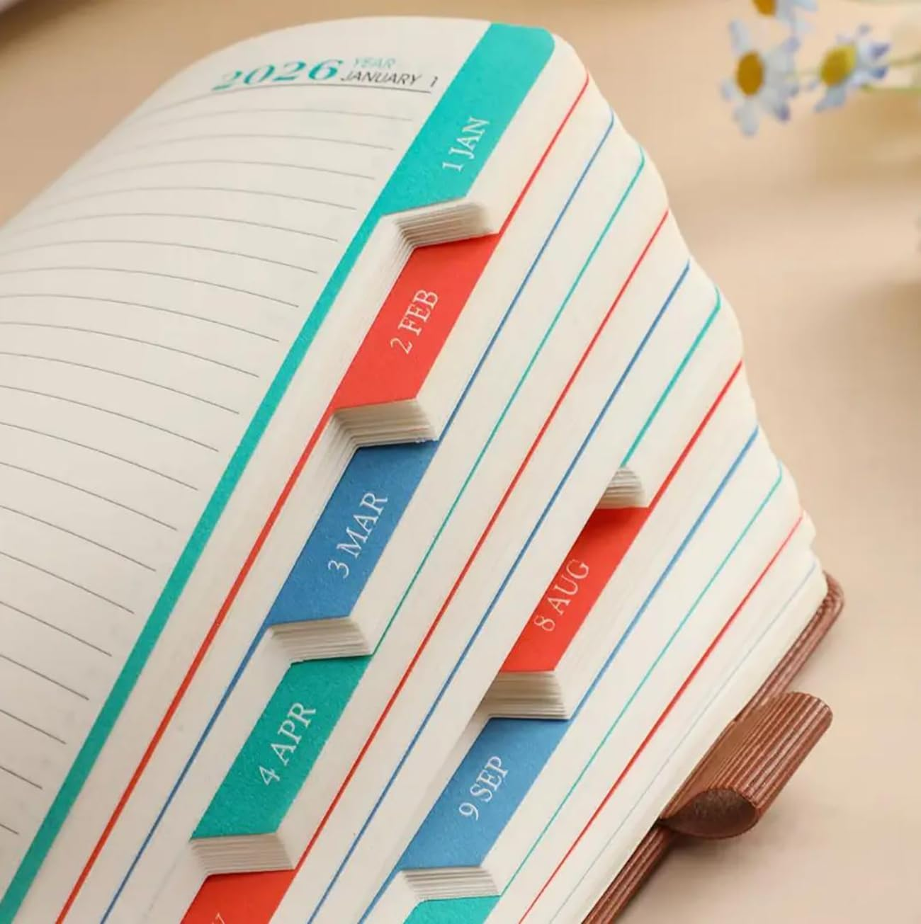 Academic Diary 2026,A5 400 Pages Weekly and Monthly Calendar Planner Notebook with Monthly Tabs,2026 Planner from Jan to Dec with Elastic Strap,Perfect for Teacher,Student,Women and Men image number 4