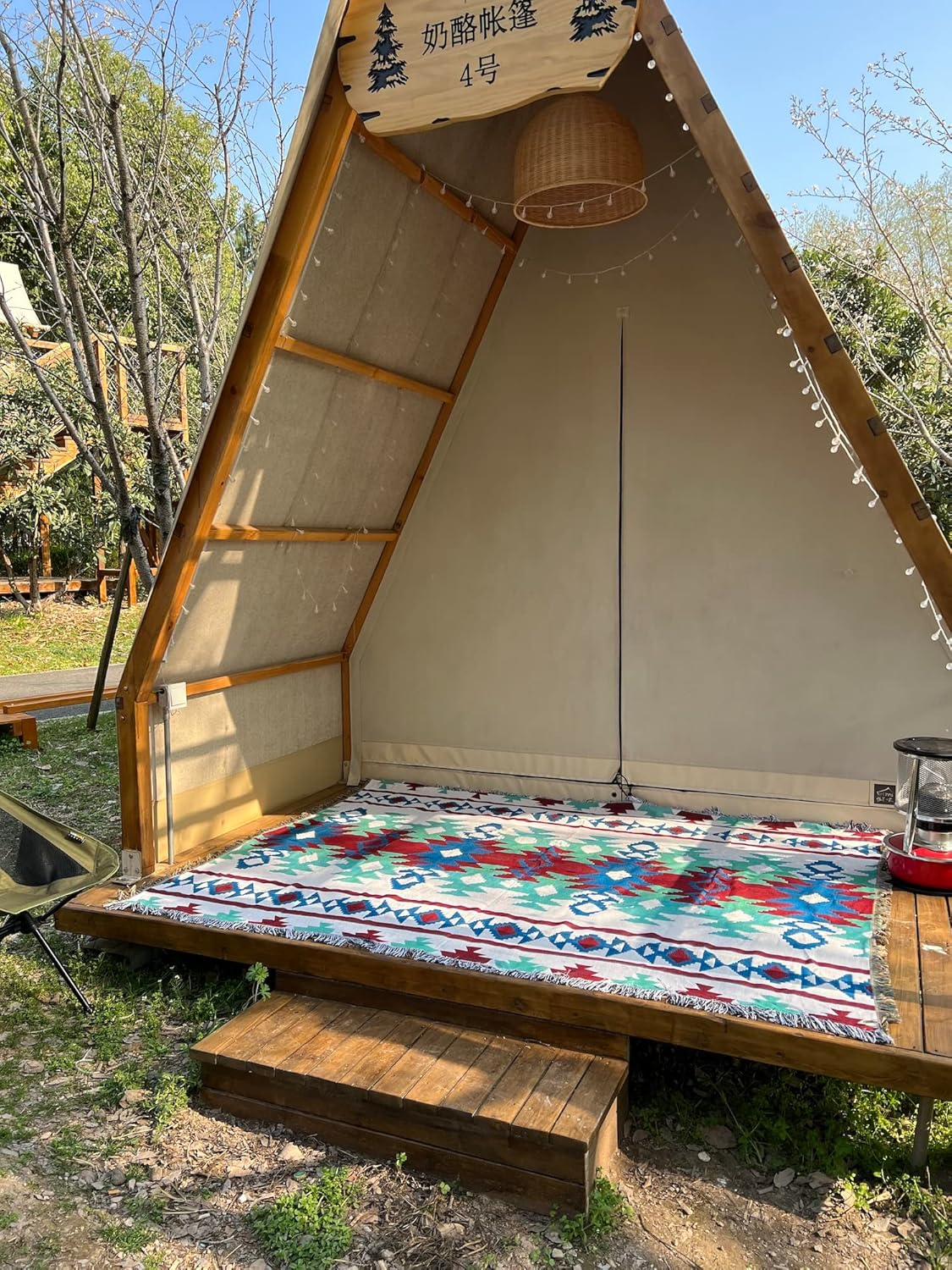 Peel Forest 100% Recycled Vanlife Throw Blankets with Tassels Cozy Woven Aztec Bed Couch Throws Rug Travel (62"X83")&hellip; image number 3