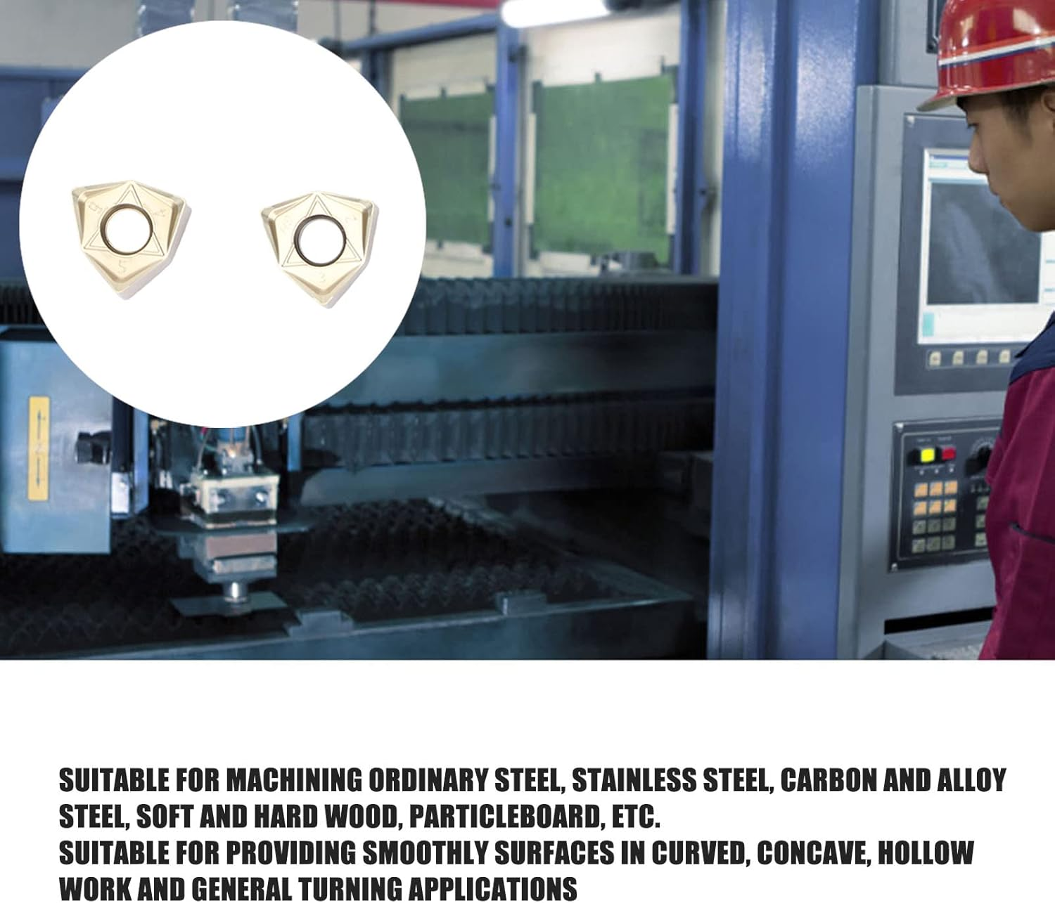 10 Pcs Indexable Carbide Inserts Silver Coated Lathe Turning Blades Wear High Precise Insert Cutter image number 5