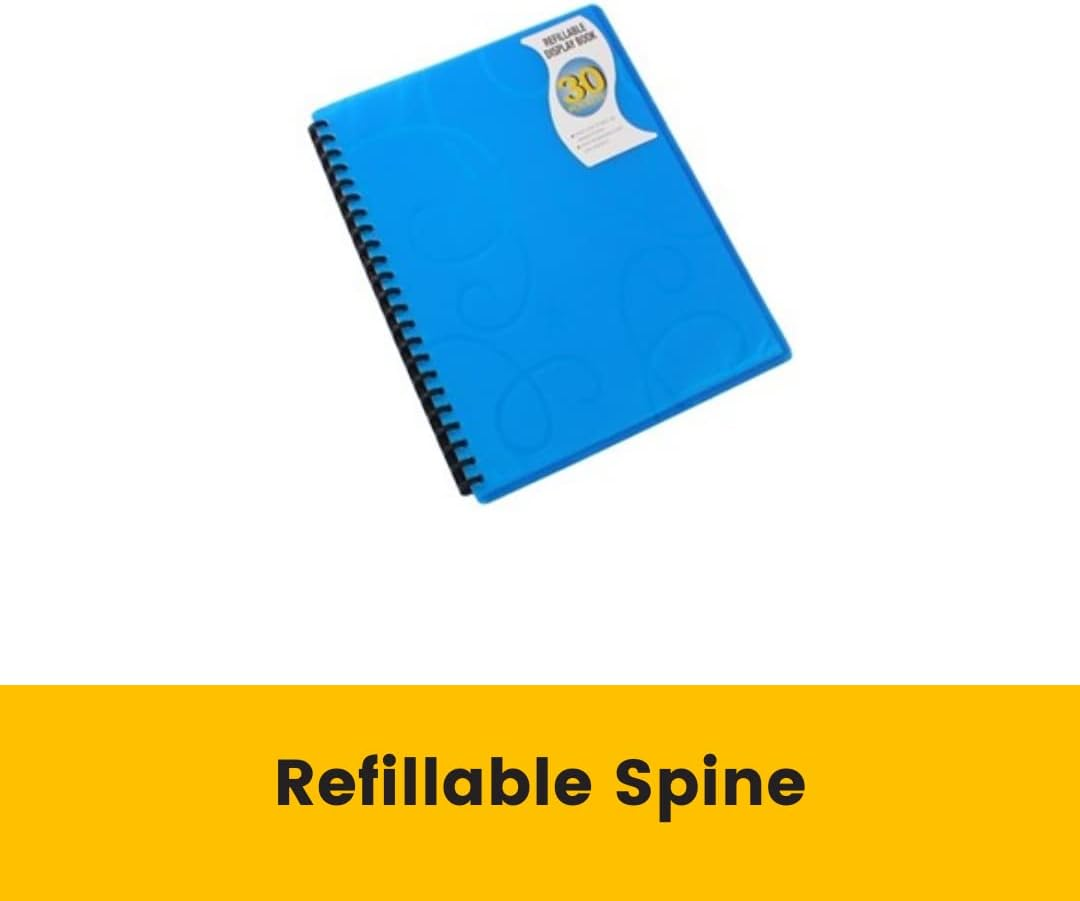 Bantex Display Book Refillable A4 Jewel Polypropylene Cover Blue 30 Pockets [Item No. 100851917]