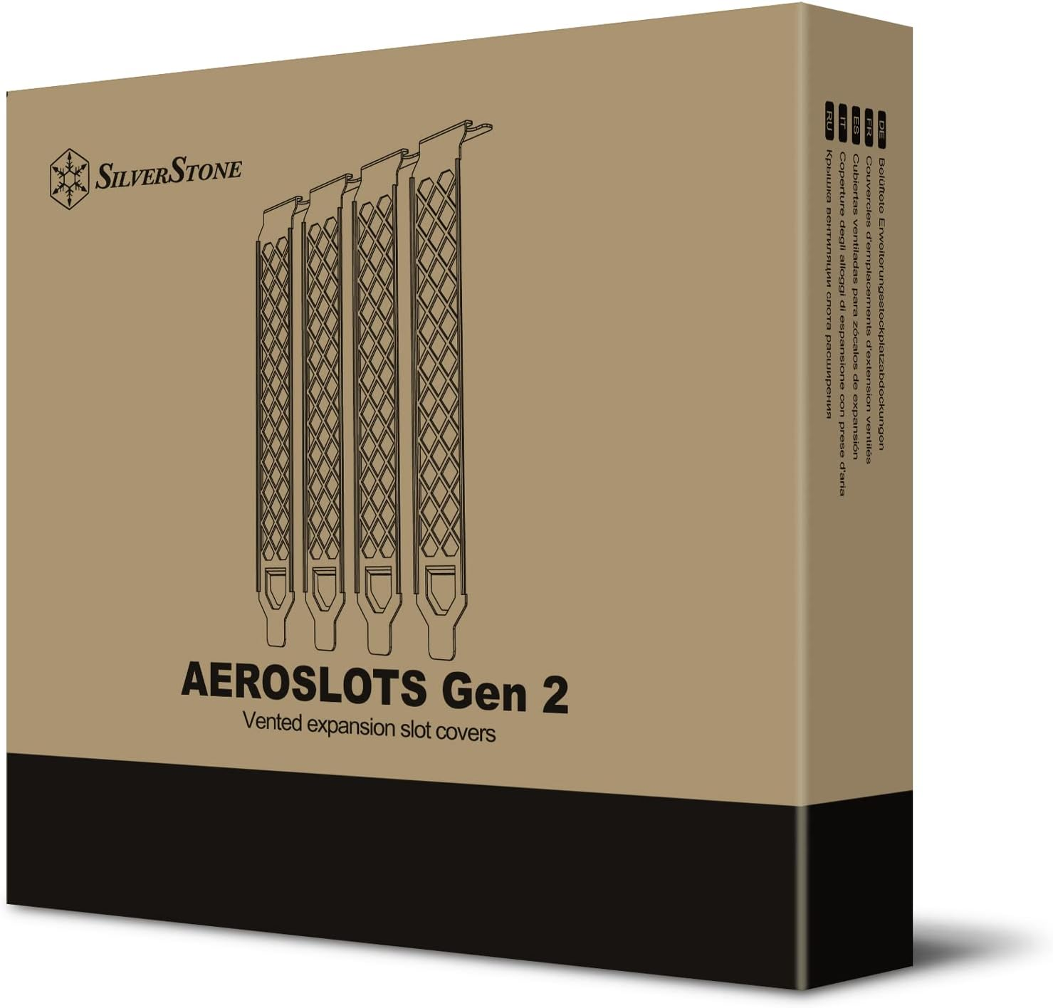 Silverstone Technology AEROSLOTS Gen2 4-Pack Vented Expansion Slot Covers, Black, SST-AEROSLOTS2B